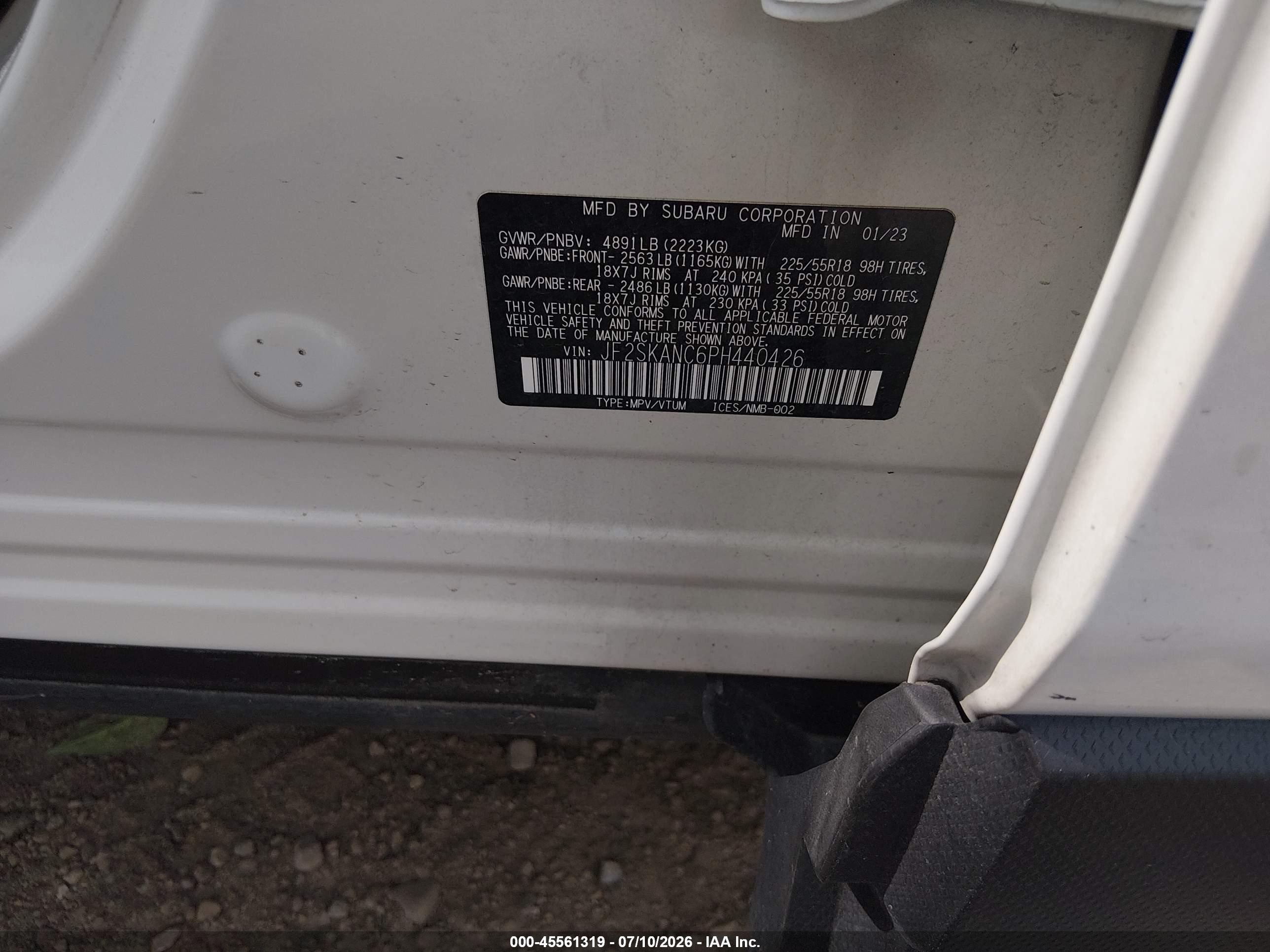 2023 Subaru Forester Limited White vin: JF2SKANC6PH440426