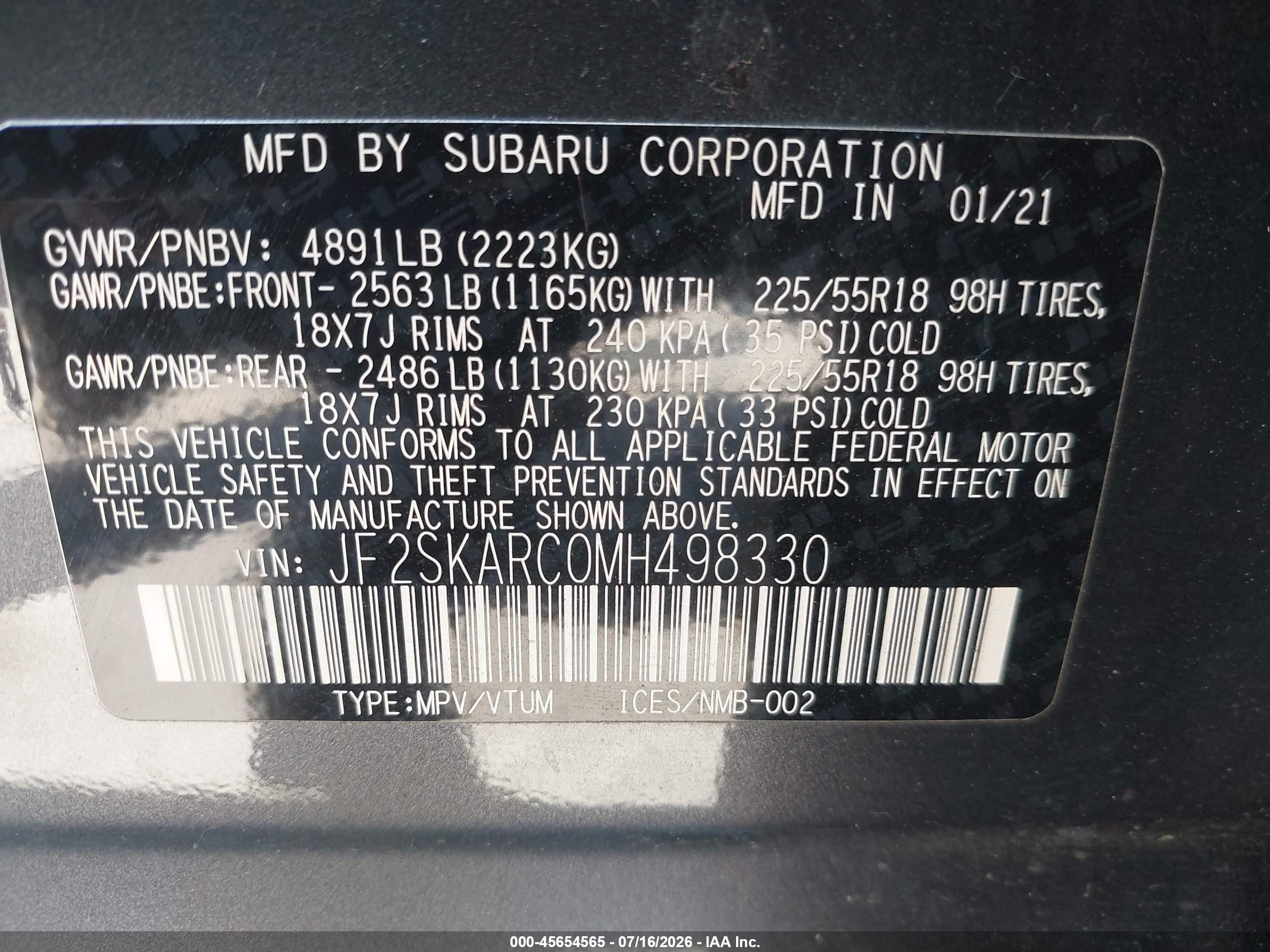 2021 Subaru Forester Sport Gray vin: JF2SKARC0MH498330