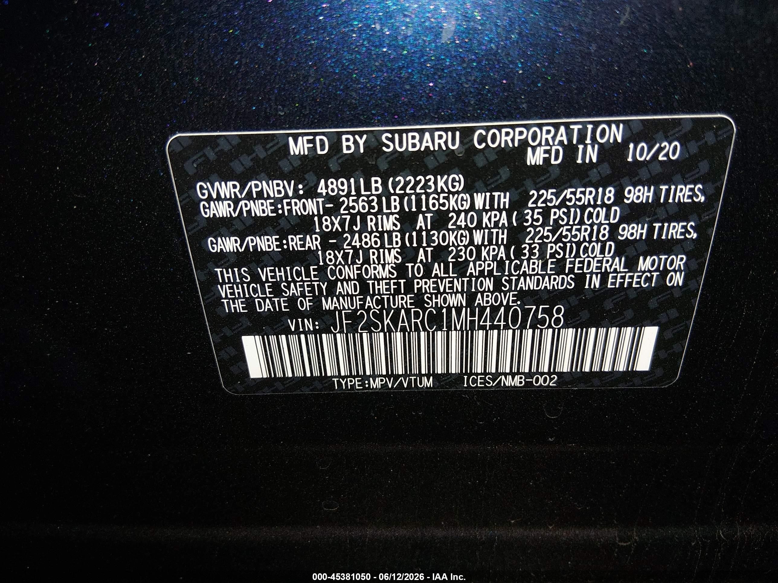 2021 Subaru Forester Sport Blue vin: JF2SKARC1MH440758
