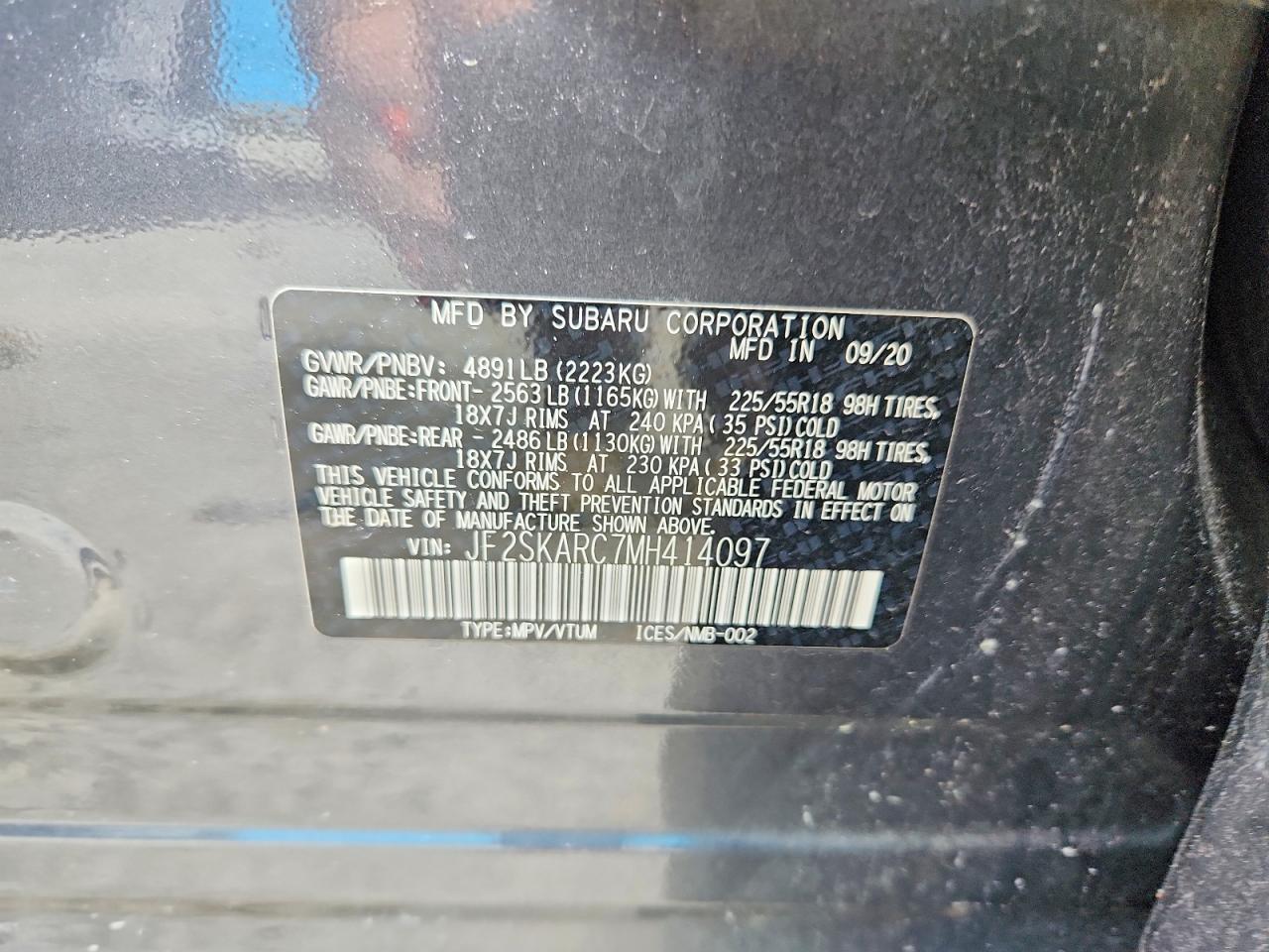 2021 Subaru Forester Sport Charcoal vin: JF2SKARC7MH414097