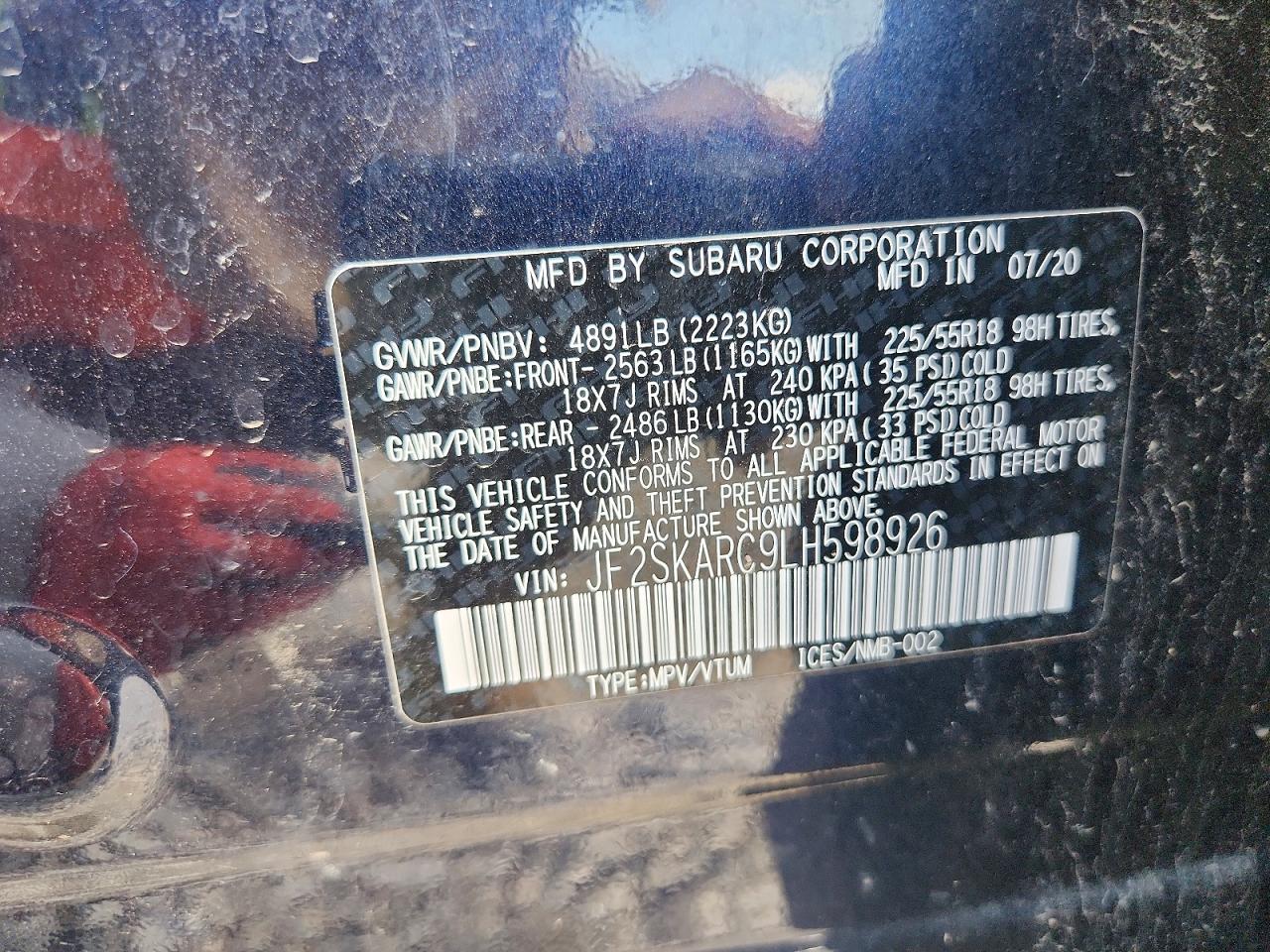 2020 Subaru Forester Sport Blue vin: JF2SKARC9LH598926
