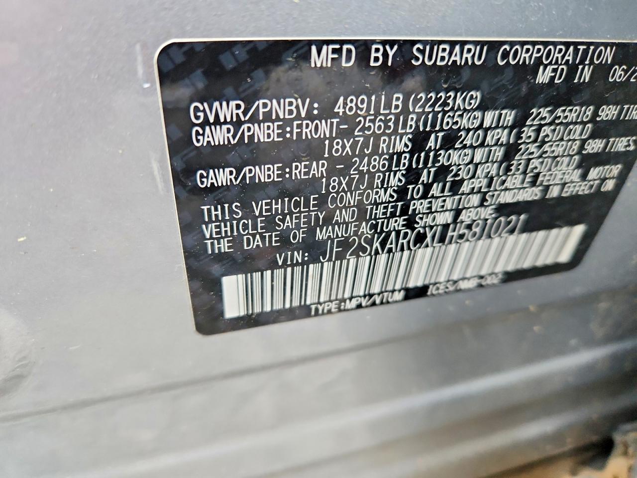 2020 Subaru Forester Sport Silver vin: JF2SKARCXLH581021