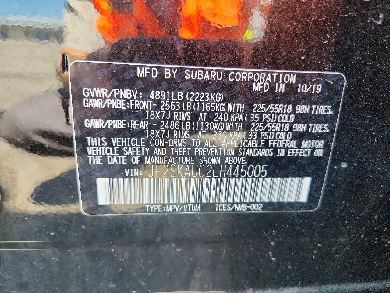 2020 Subaru Forester Limited Черный vin: JF2SKAUC2LH445005