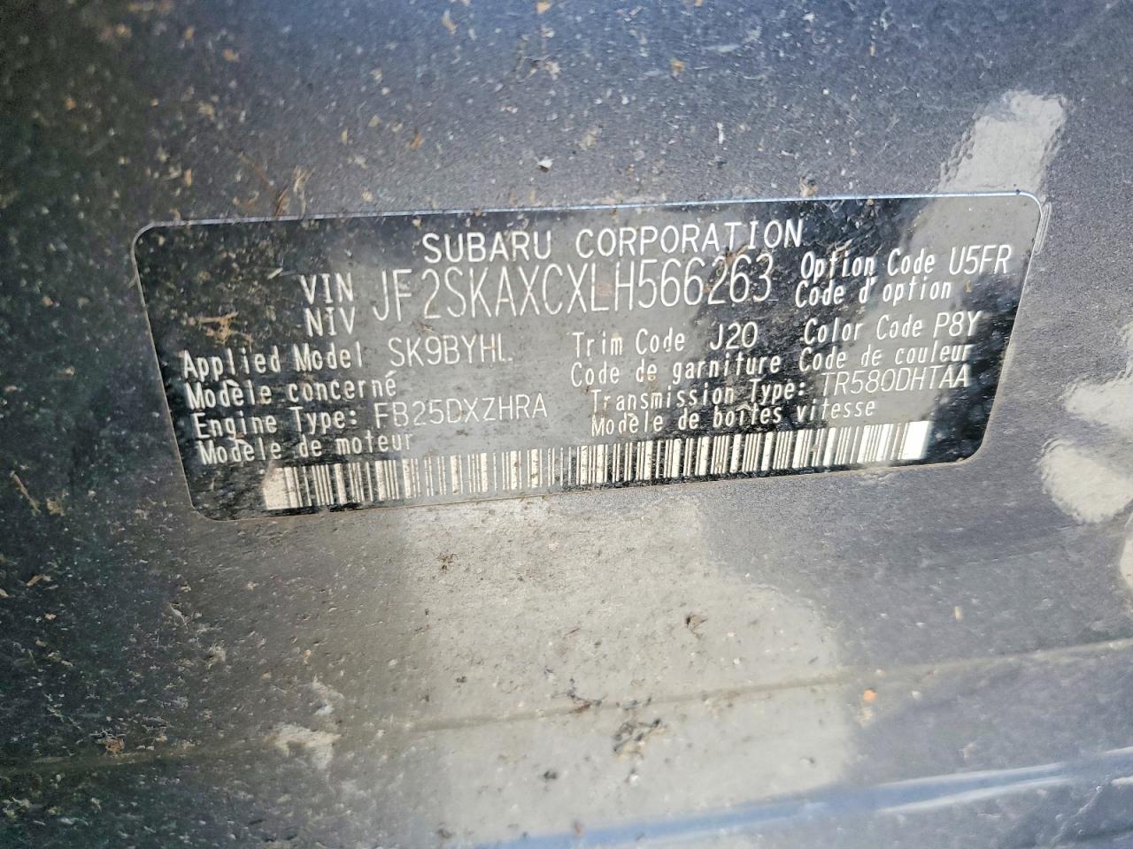 2020 Subaru Forester Touring Gray vin: JF2SKAXCXLH566263