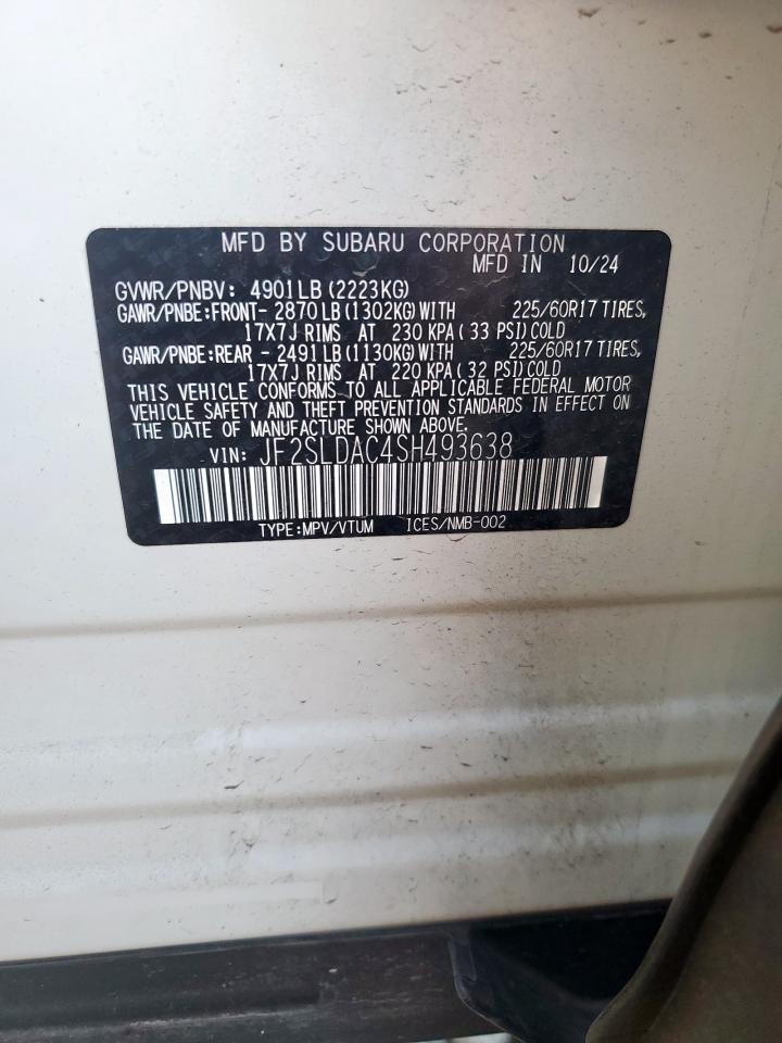 2025 Subaru Forester White vin: JF2SLDAC4SH493638