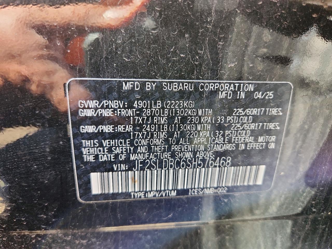 2025 Subaru Forester Premium Черный vin: JF2SLDBC6SH576468