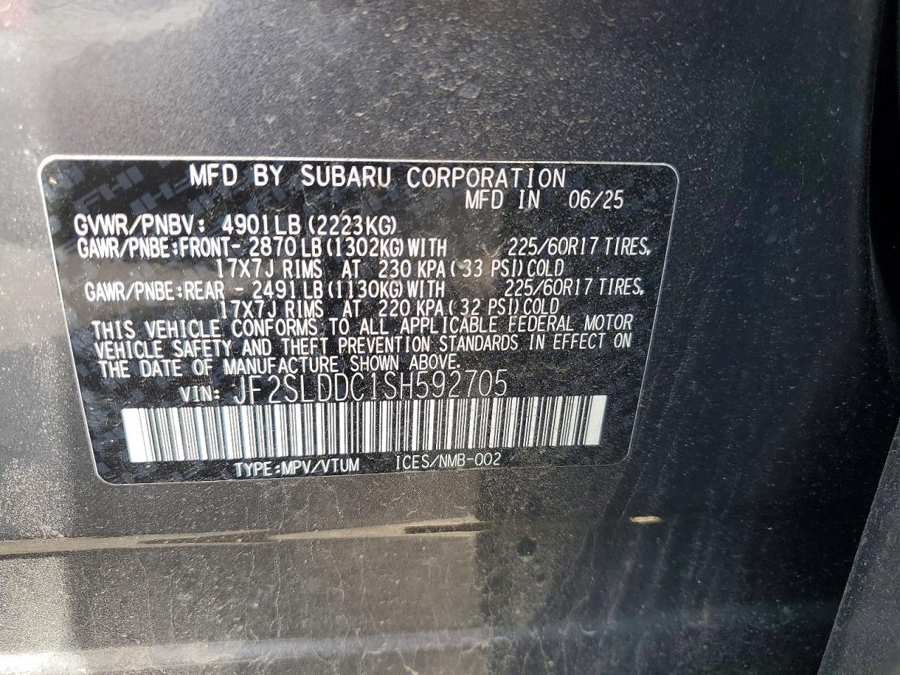2025 Subaru Forester Premium Charcoal vin: JF2SLDDC1SH592705