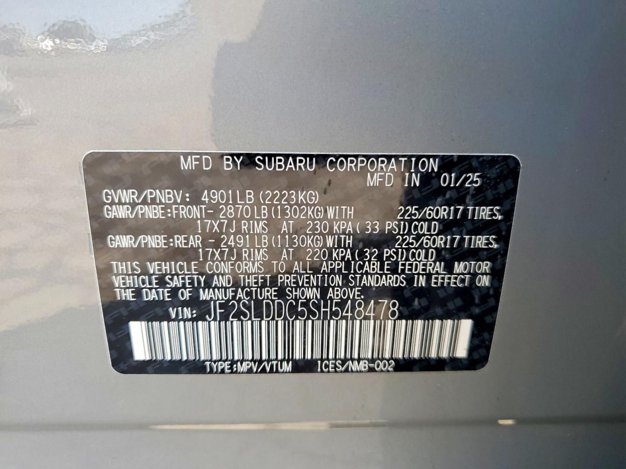 2025 Subaru Forester Premium Silver vin: JF2SLDDC5SH548478
