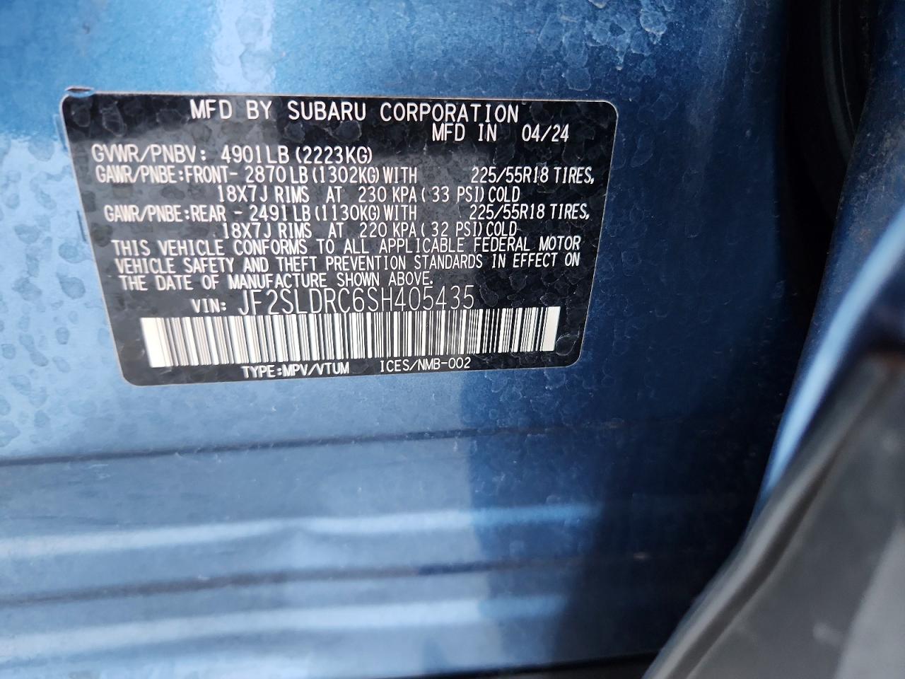 2025 Subaru Forester Limited Синий vin: JF2SLDRC6SH405435