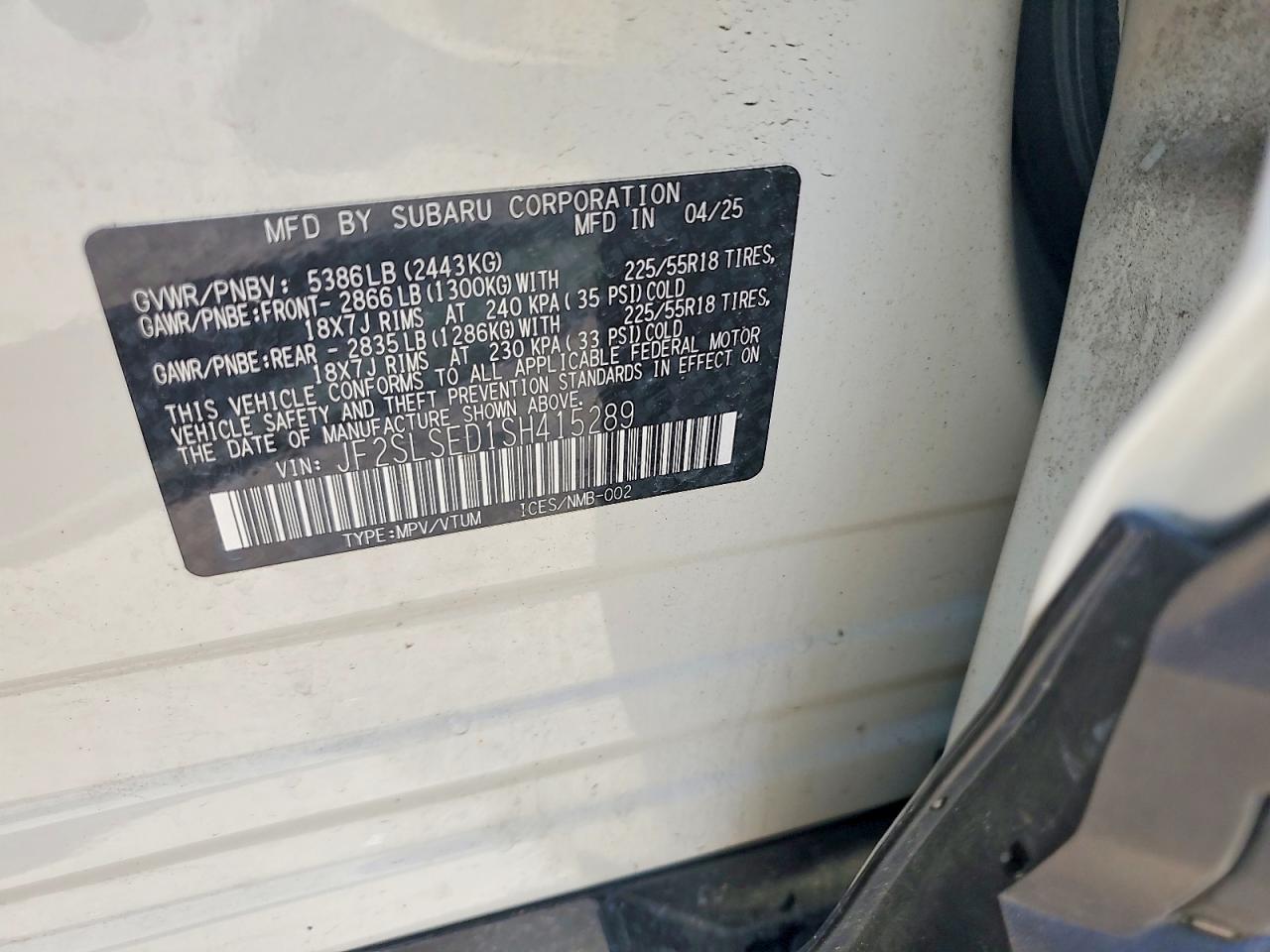 2025 Subaru Forester Premium White vin: JF2SLSED1SH415289
