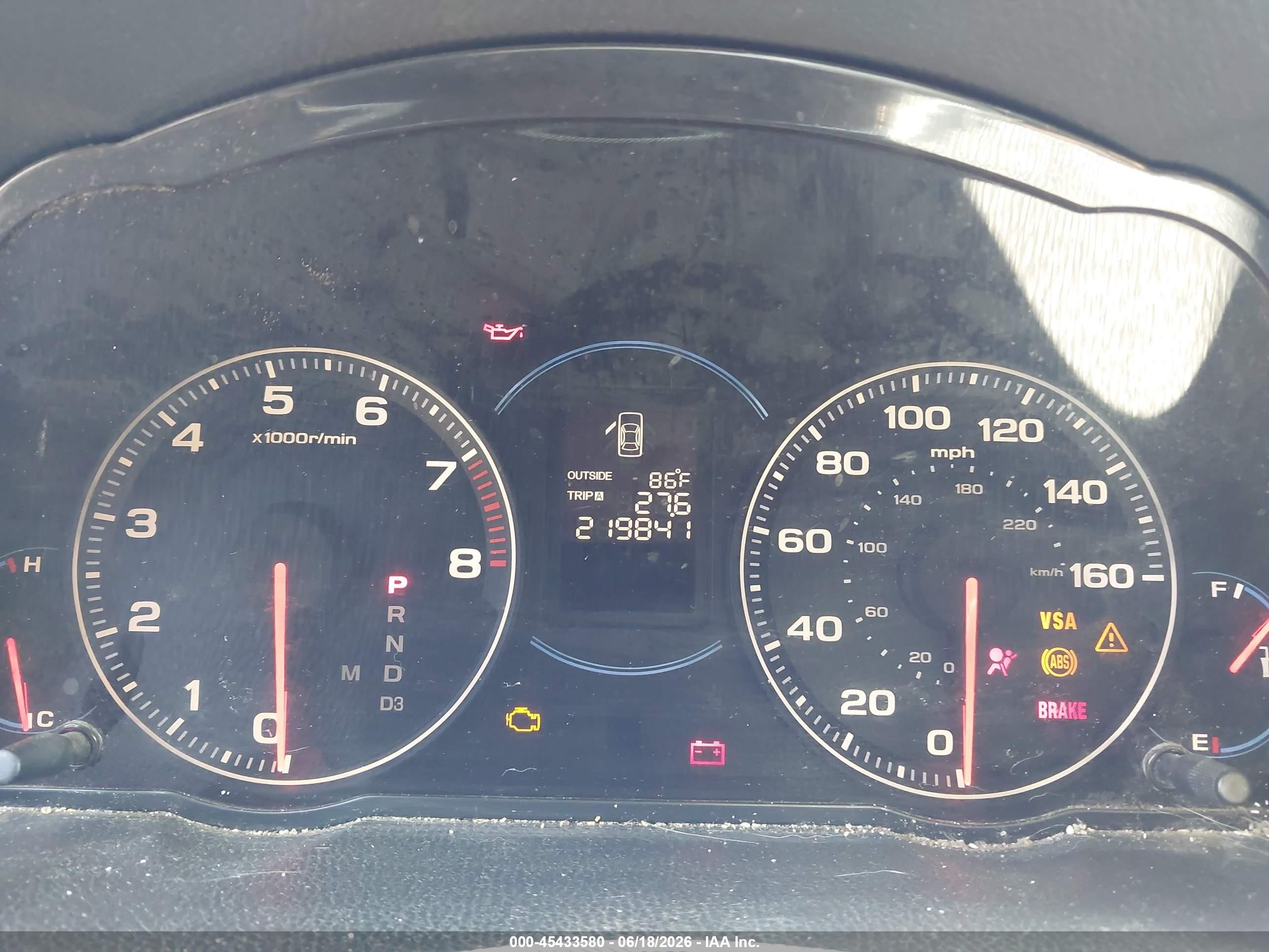 2004 Acura Tsx   Black vin: JH4CL96804C000296