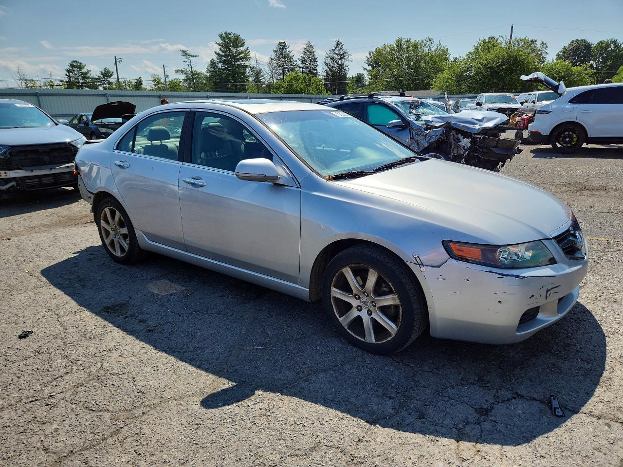 2004 Acura Tsx Silver vin: JH4CL96834C027914