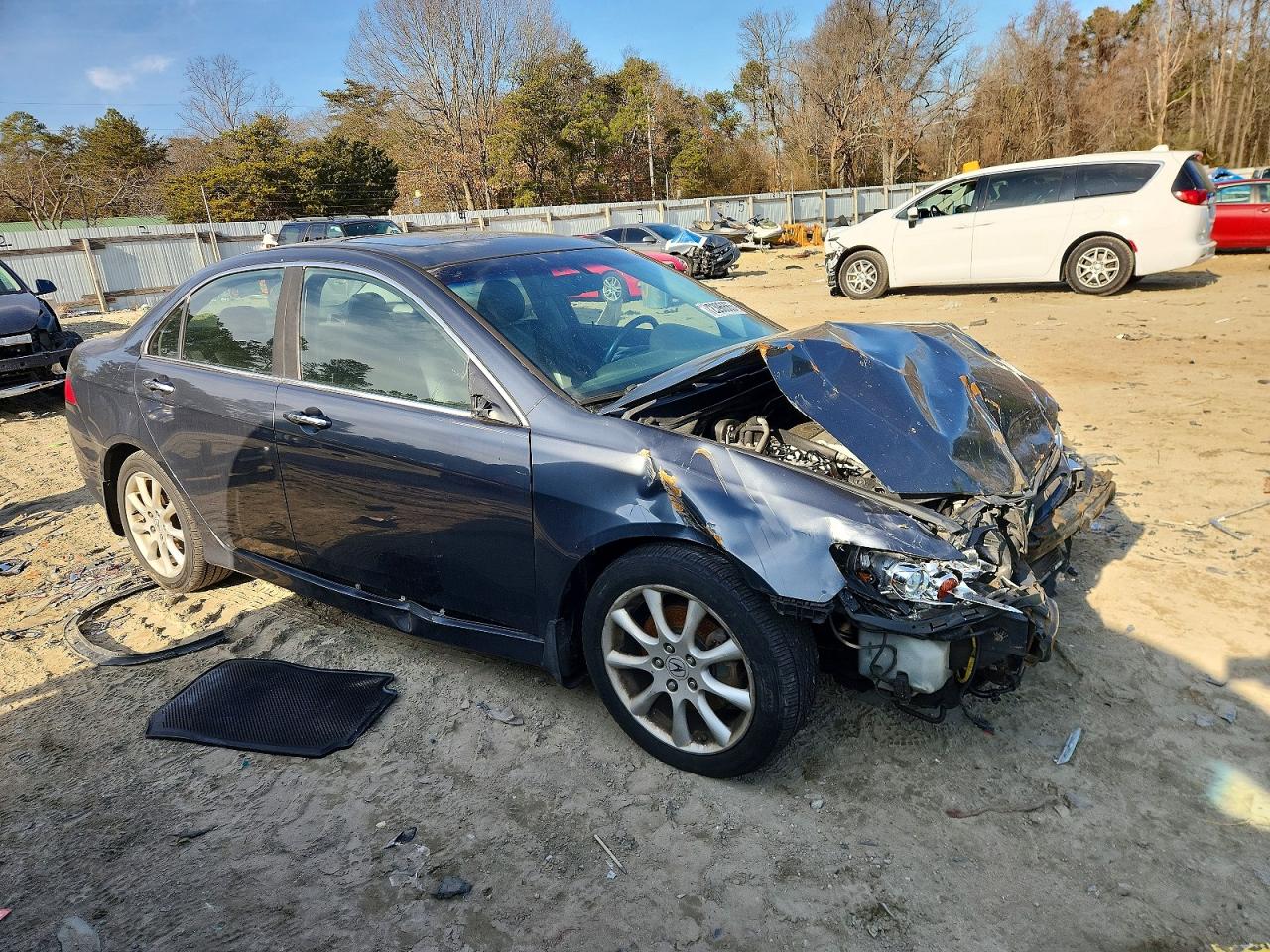 2007 Acura Tsx Gray vin: JH4CL96847C003495