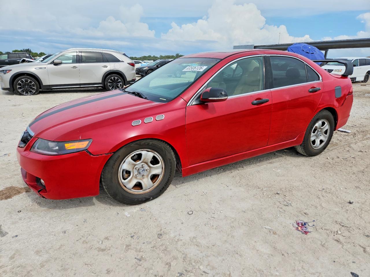 2004 Acura Tsx Red vin: JH4CL96854C036307