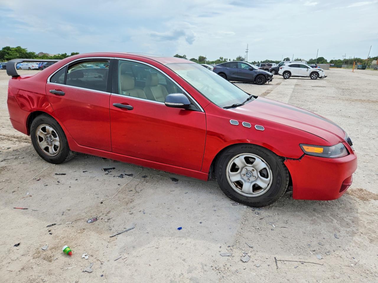 2004 Acura Tsx Red vin: JH4CL96854C036307