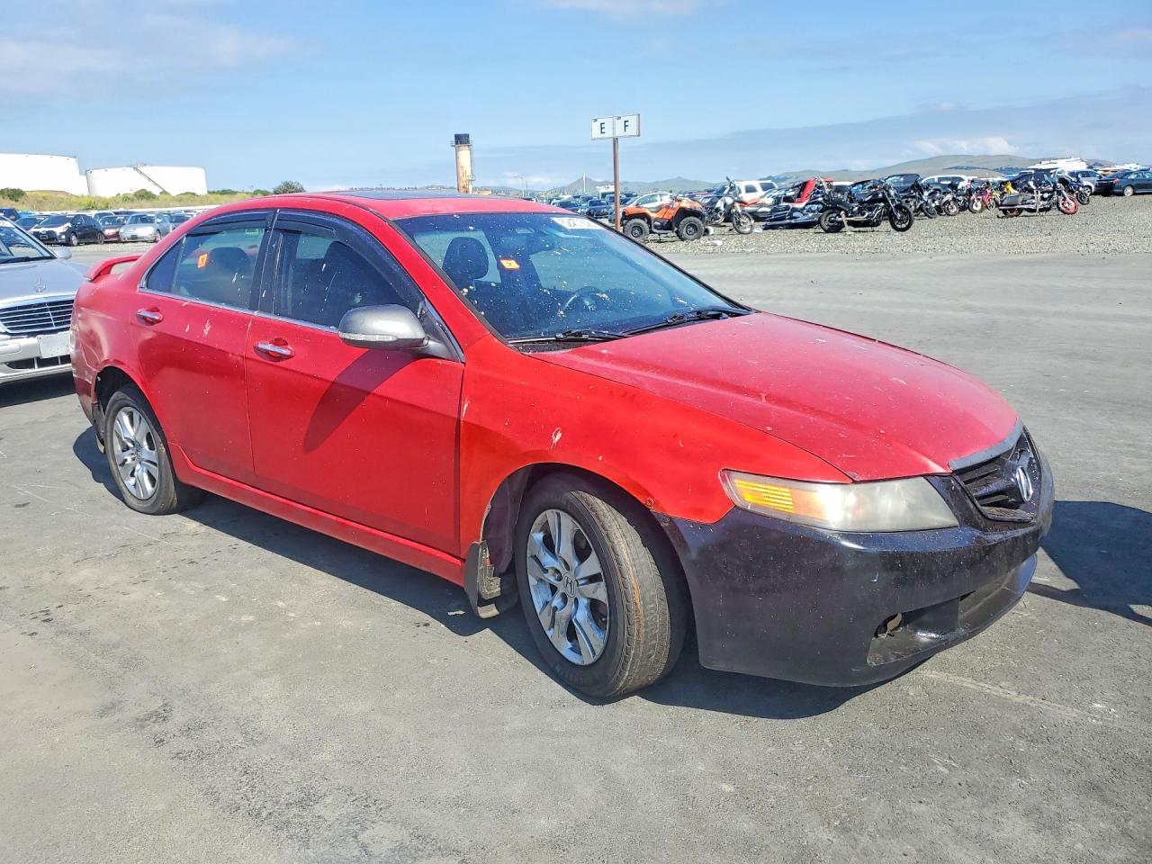 2005 Acura Tsx Red vin: JH4CL96885C000550
