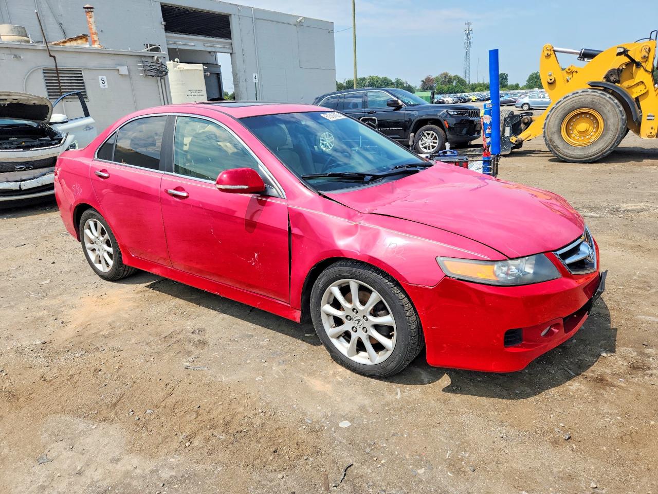 2007 Acura Tsx Red vin: JH4CL968X7C009396
