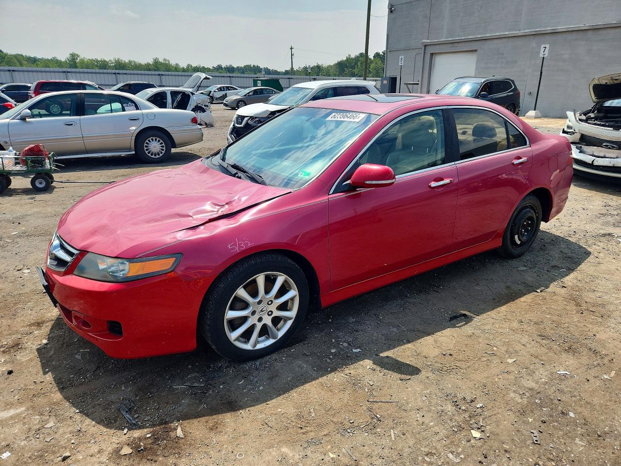 2007 Acura Tsx Red vin: JH4CL968X7C009396