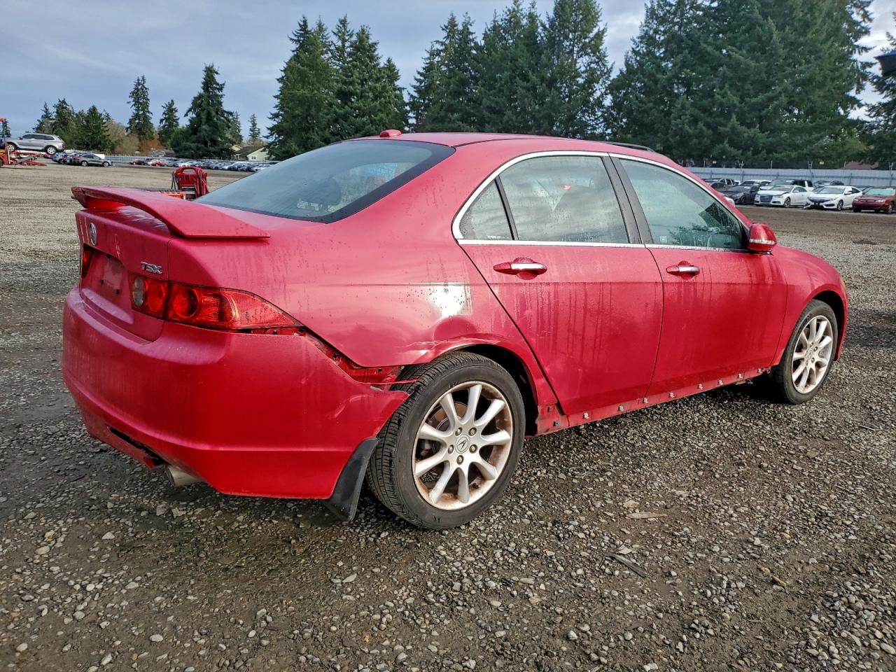 2007 Acura Tsx Red vin: JH4CL968X7C019667