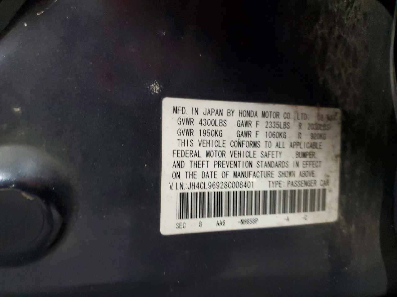2008 Acura Tsx Gray vin: JH4CL96928C008401