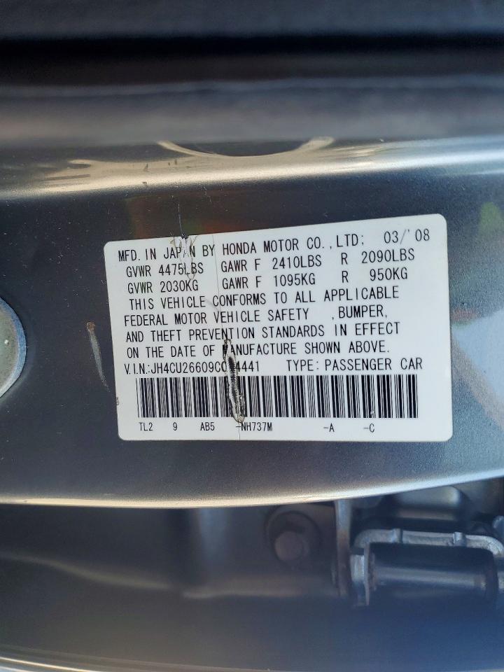 2009 Acura Tsx Gray vin: JH4CU26609C004441