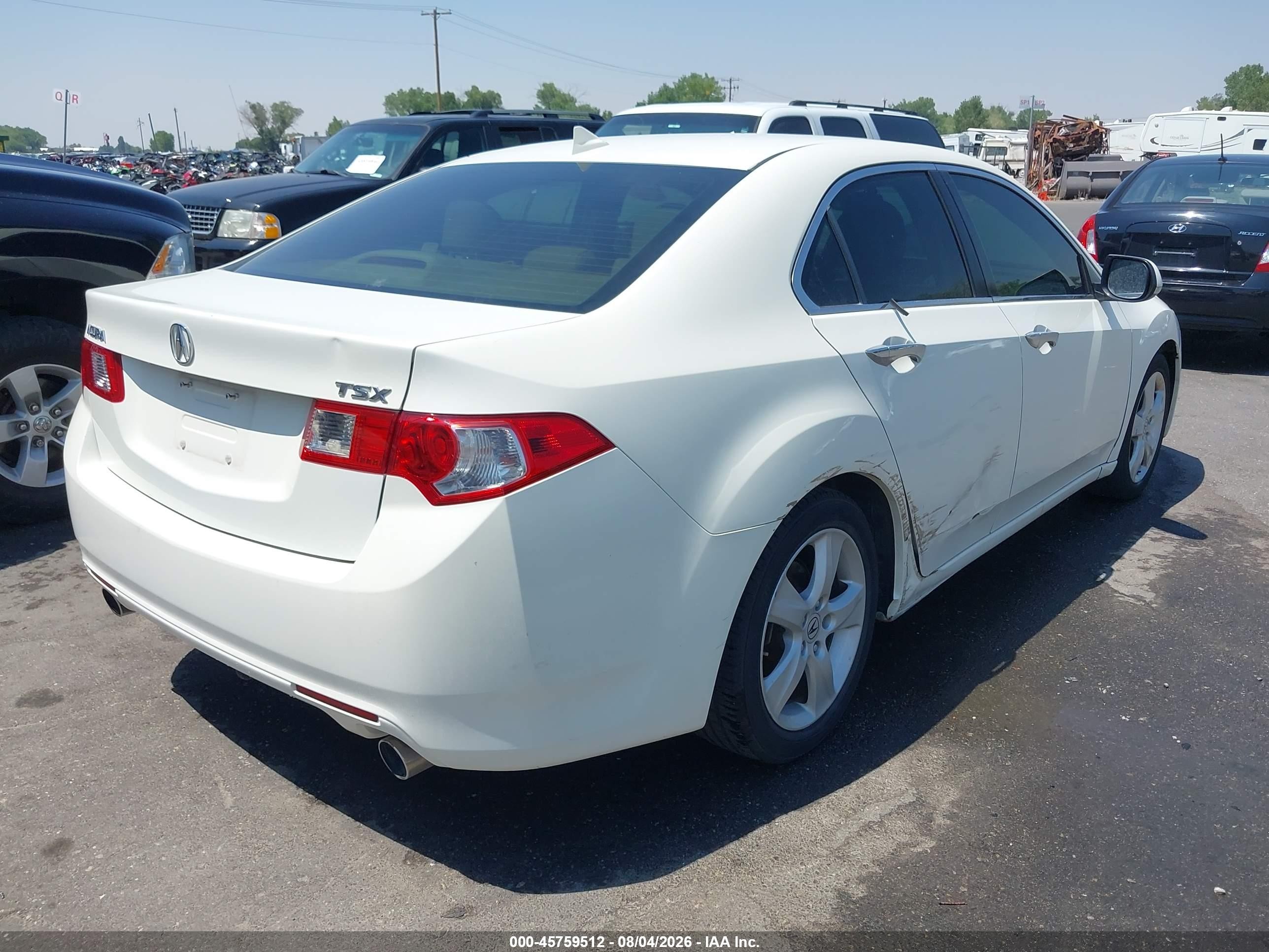 2009 Acura Tsx   White vin: JH4CU26629C013478