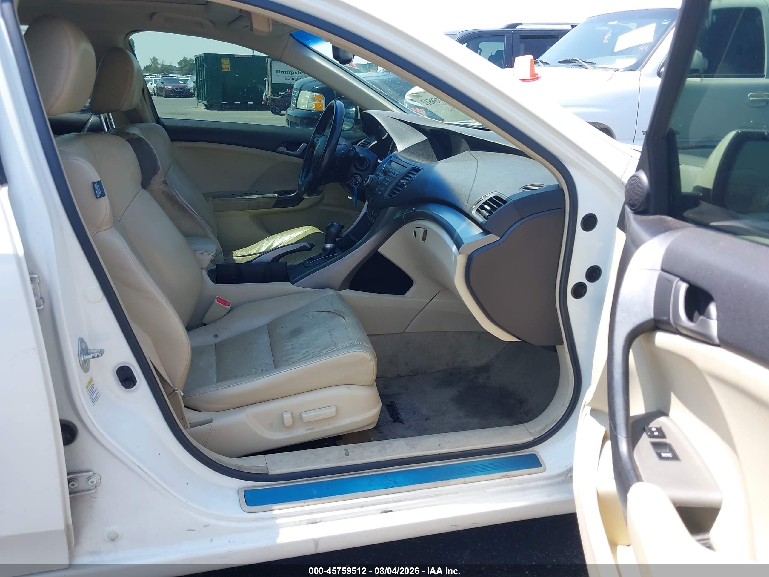 2009 Acura Tsx   White vin: JH4CU26629C013478