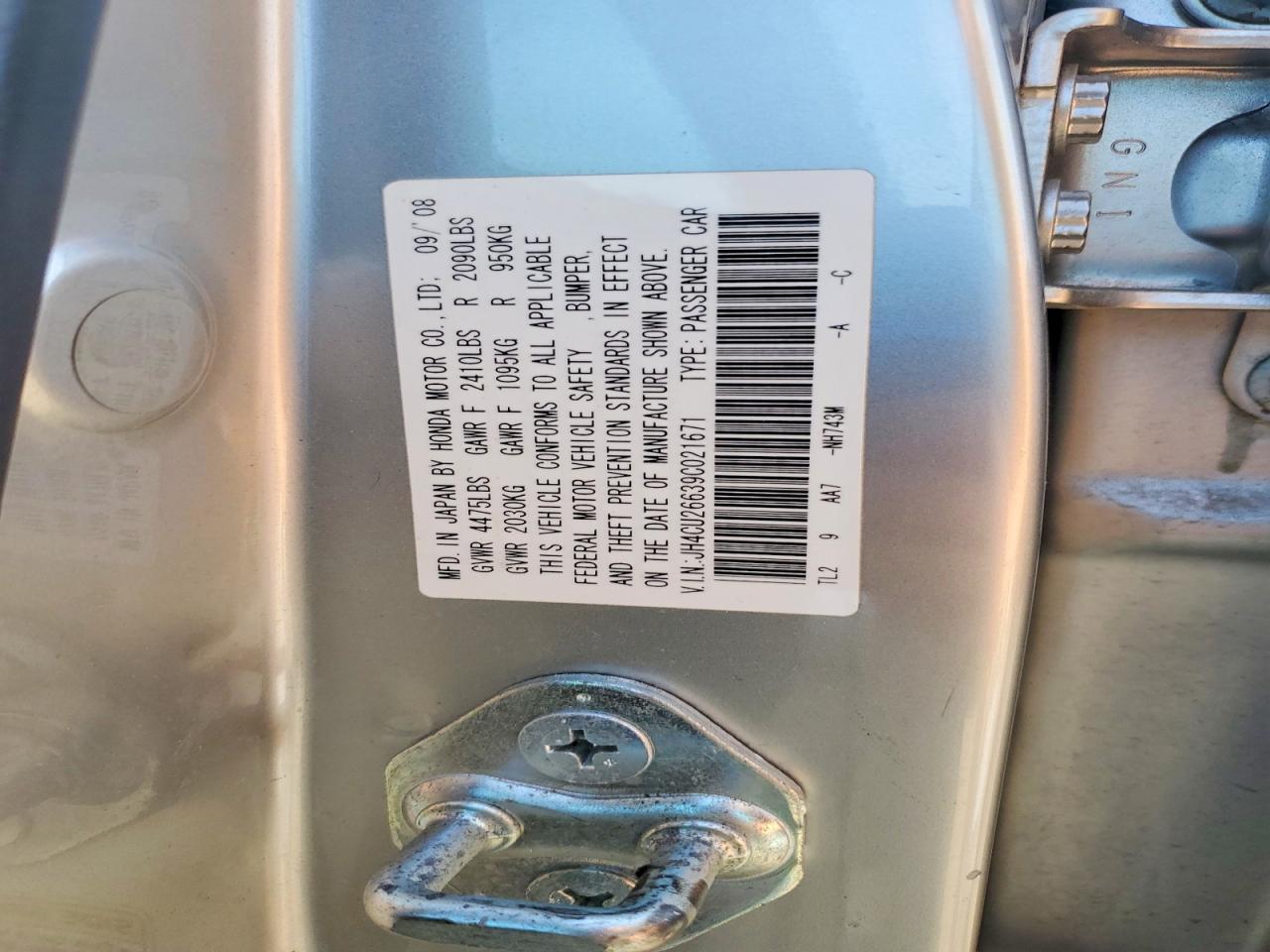 2009 Acura Tsx Silver vin: JH4CU26639C021671