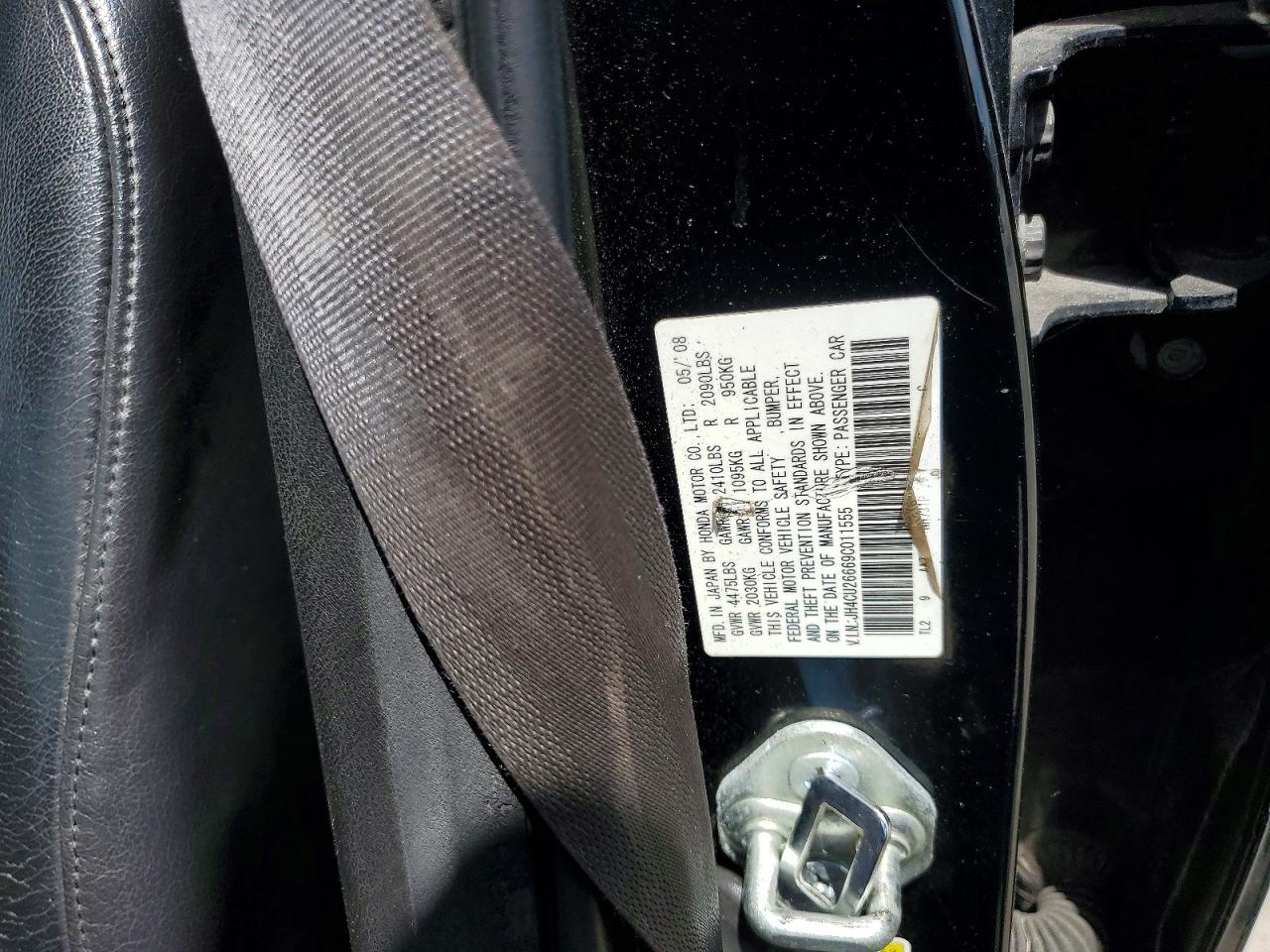 2009 Acura Tsx Black vin: JH4CU26669C011555