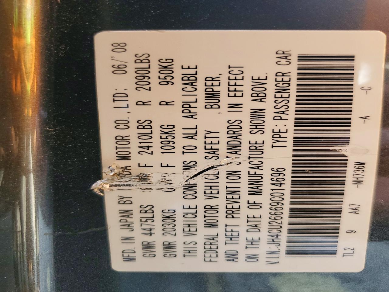 2009 Acura Tsx Charcoal vin: JH4CU26669C014696