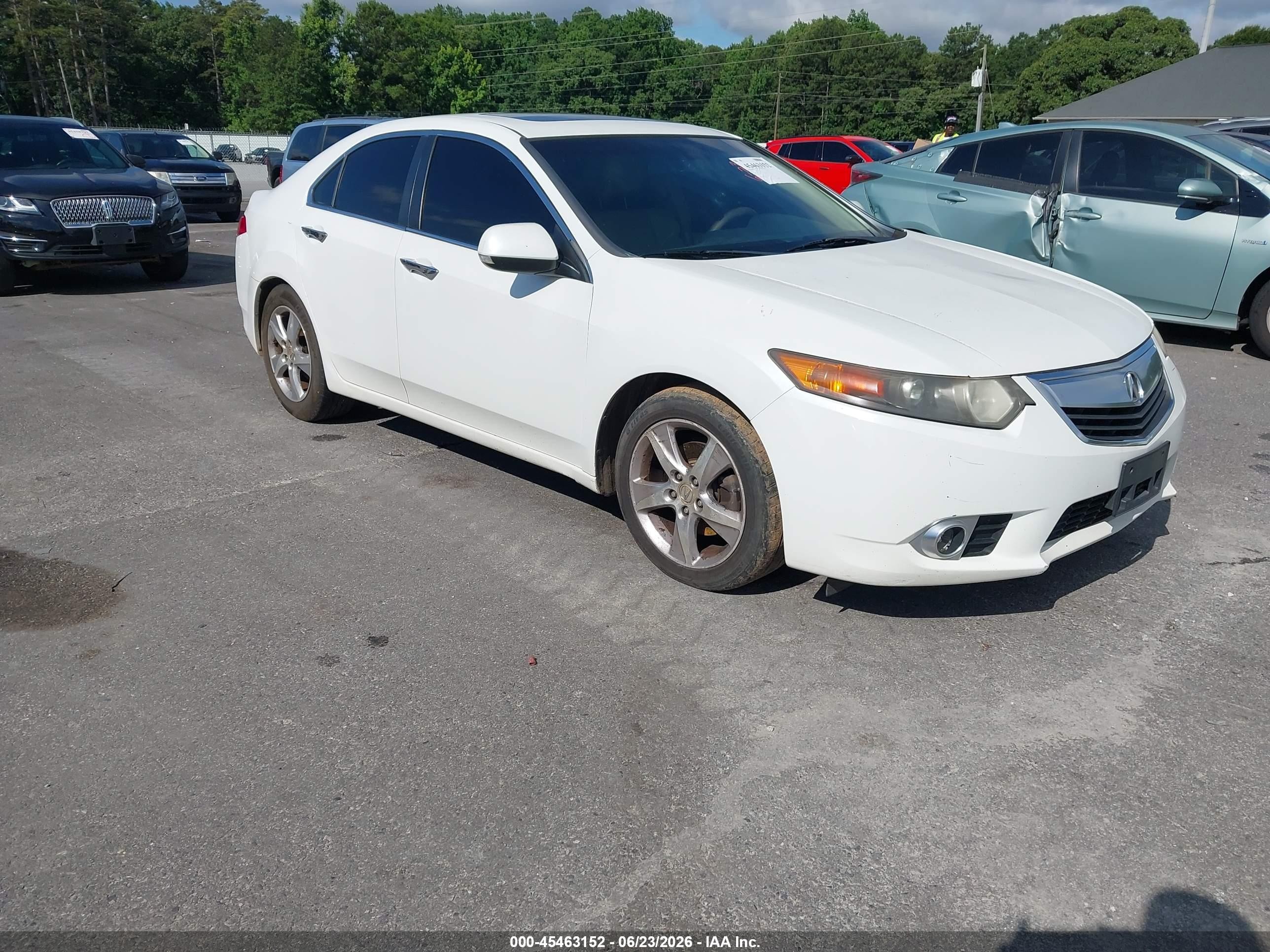 2012 Acura Tsx 2.4 White vin: JH4CU2F41CC013526