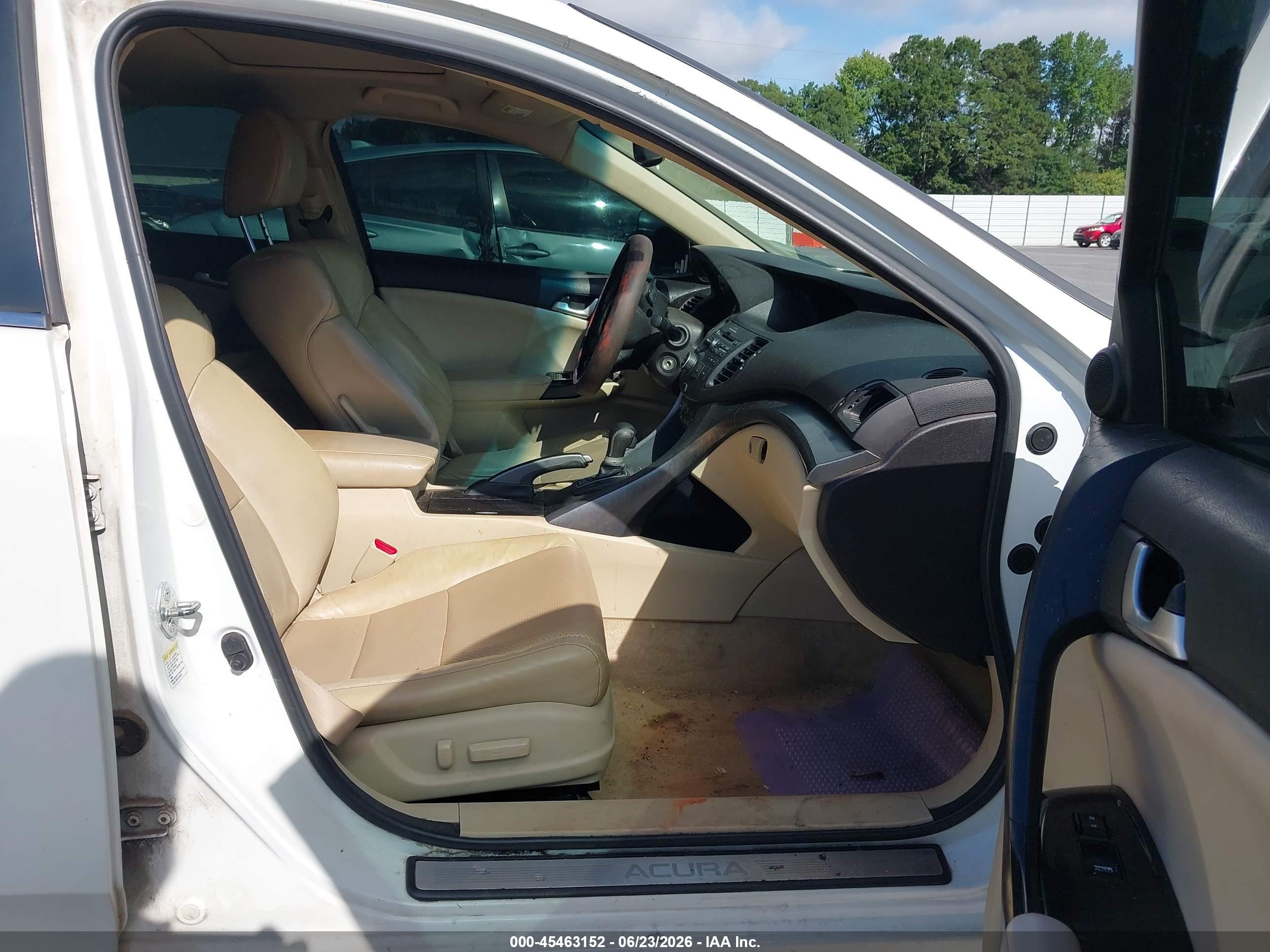 2012 Acura Tsx 2.4 White vin: JH4CU2F41CC013526