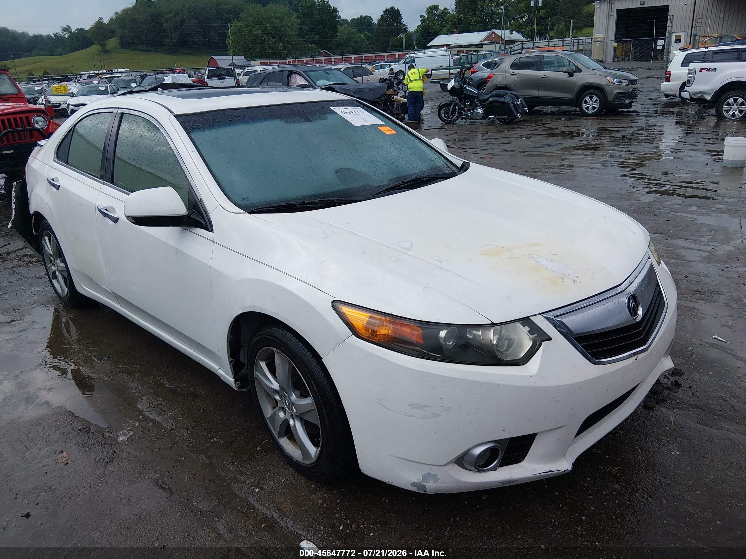 2012 Acura Tsx 2.4 White vin: JH4CU2F41CC023134