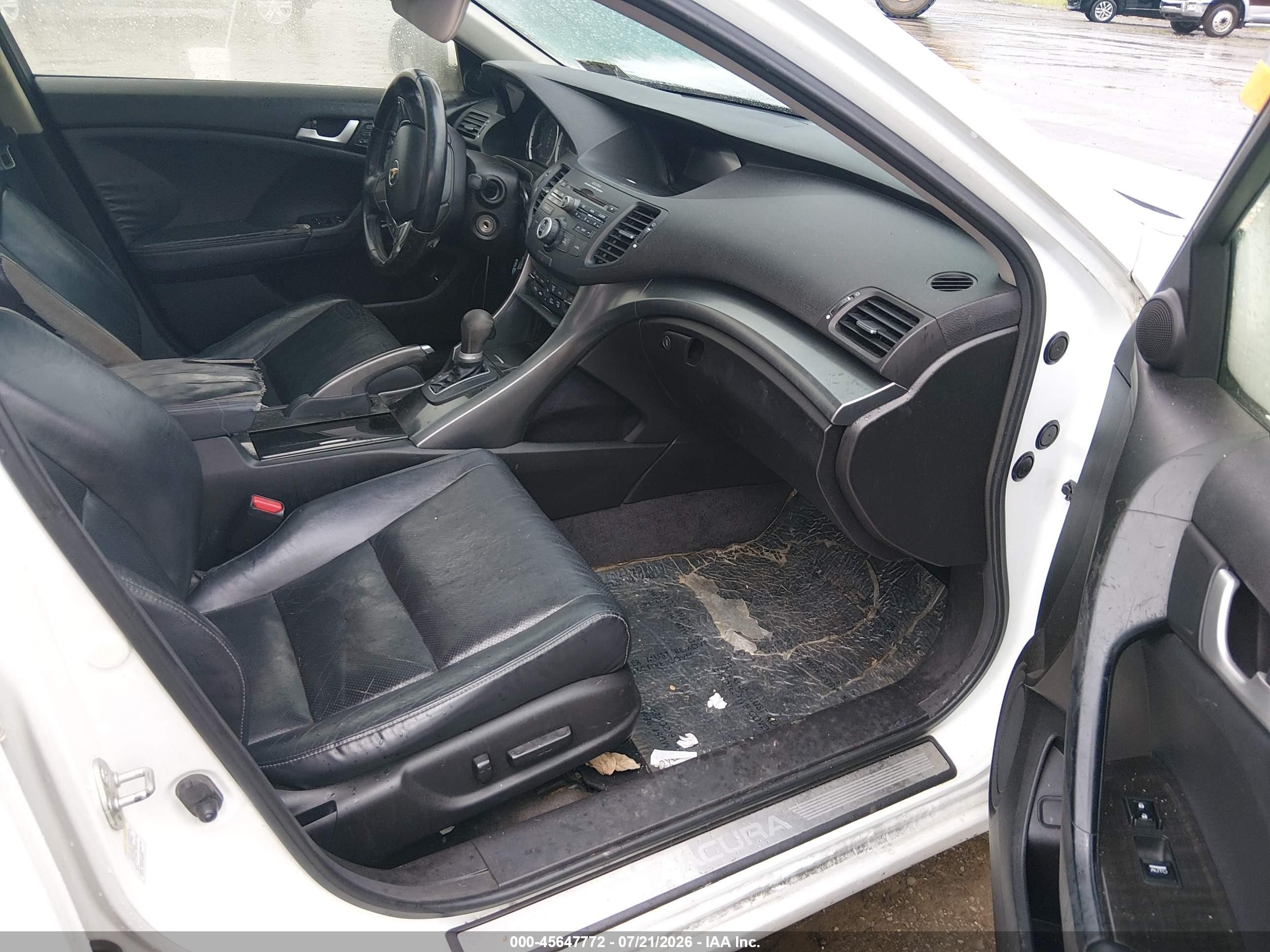 2012 Acura Tsx 2.4 White vin: JH4CU2F41CC023134