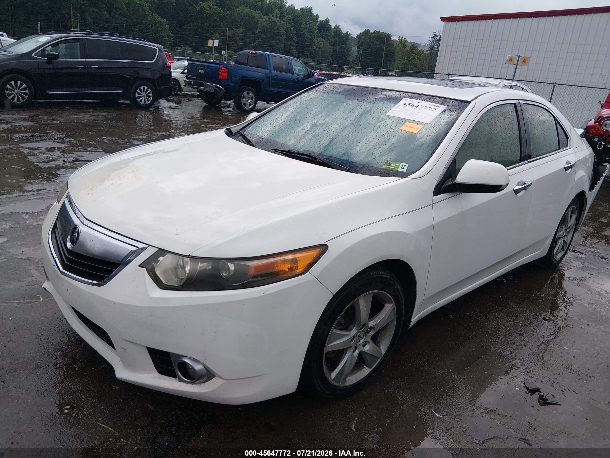 2012 Acura Tsx 2.4 White vin: JH4CU2F41CC023134