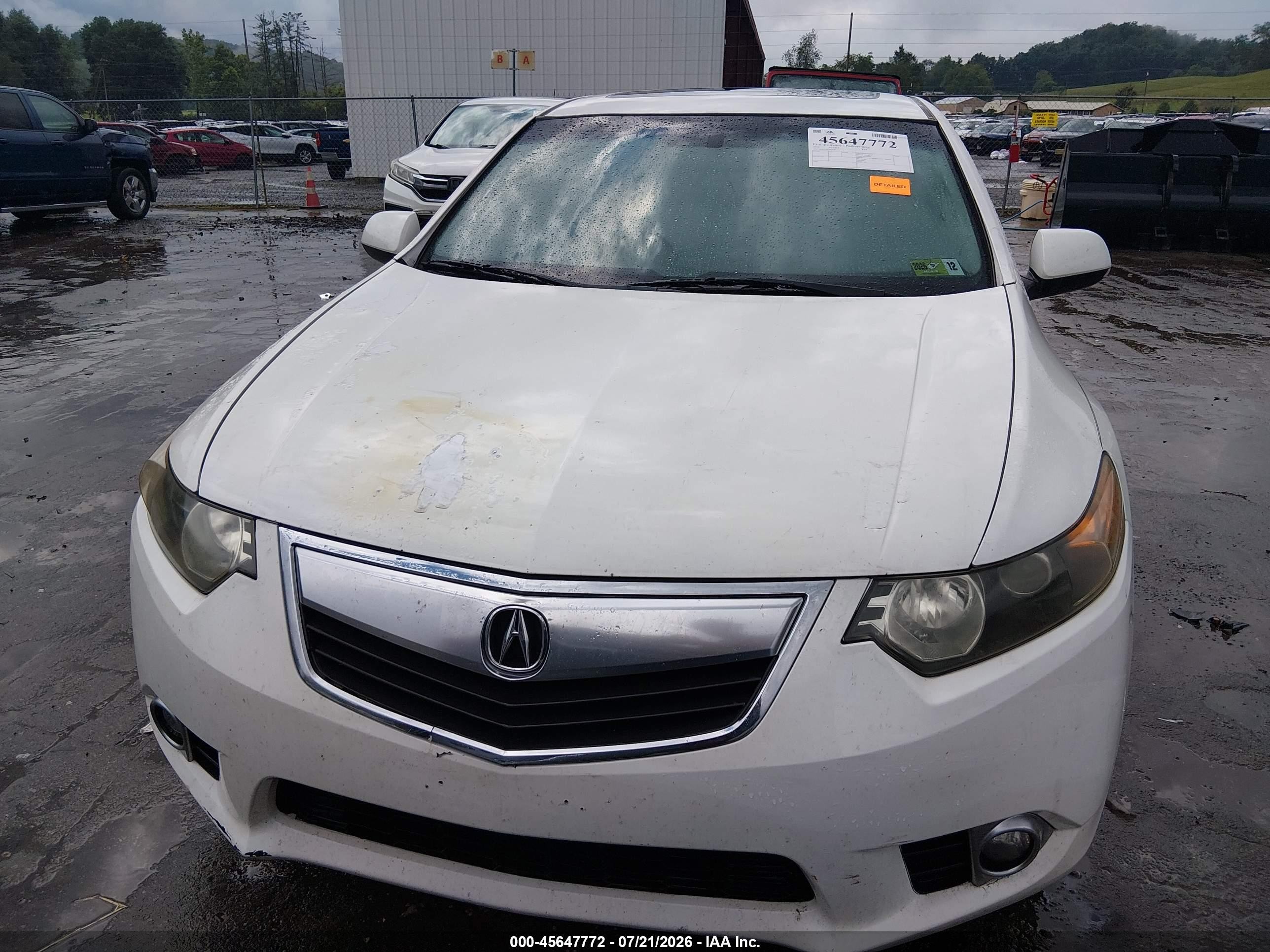 2012 Acura Tsx 2.4 White vin: JH4CU2F41CC023134