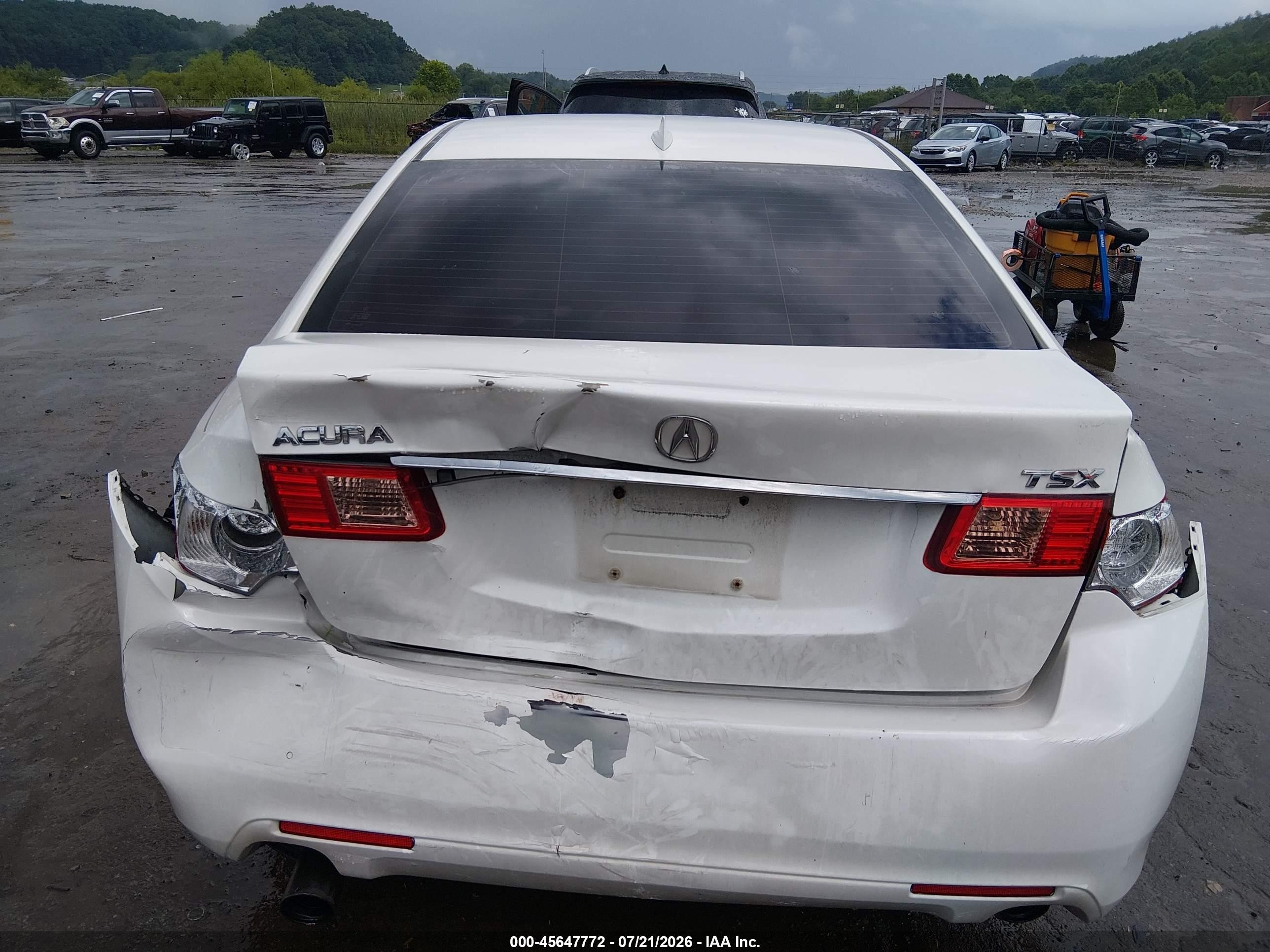 2012 Acura Tsx 2.4 White vin: JH4CU2F41CC023134