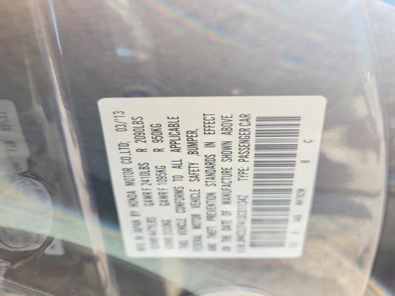 2013 Acura Tsx Charcoal vin: JH4CU2F41DC011342