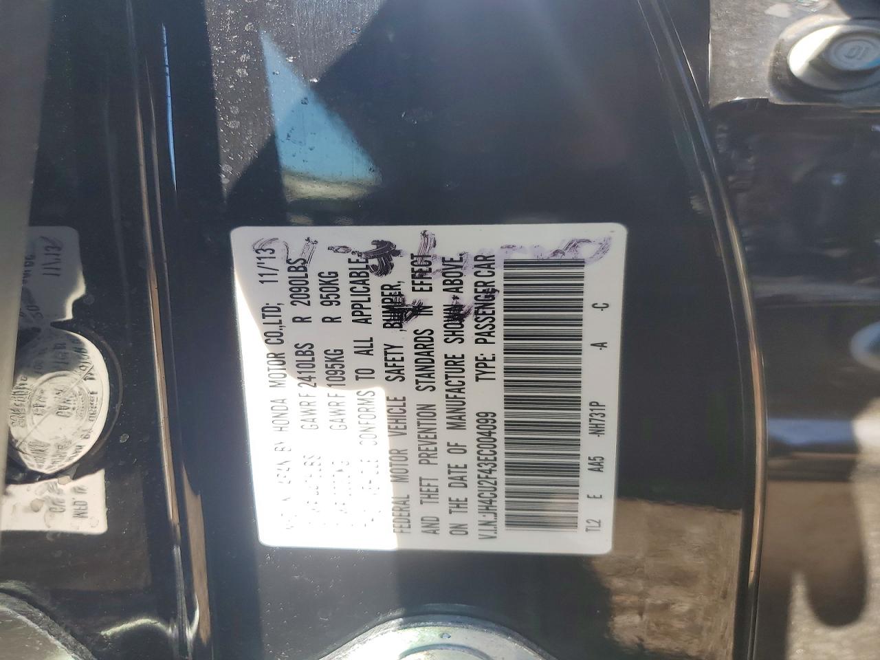 2014 Acura Tsx Black vin: JH4CU2F43EC004099