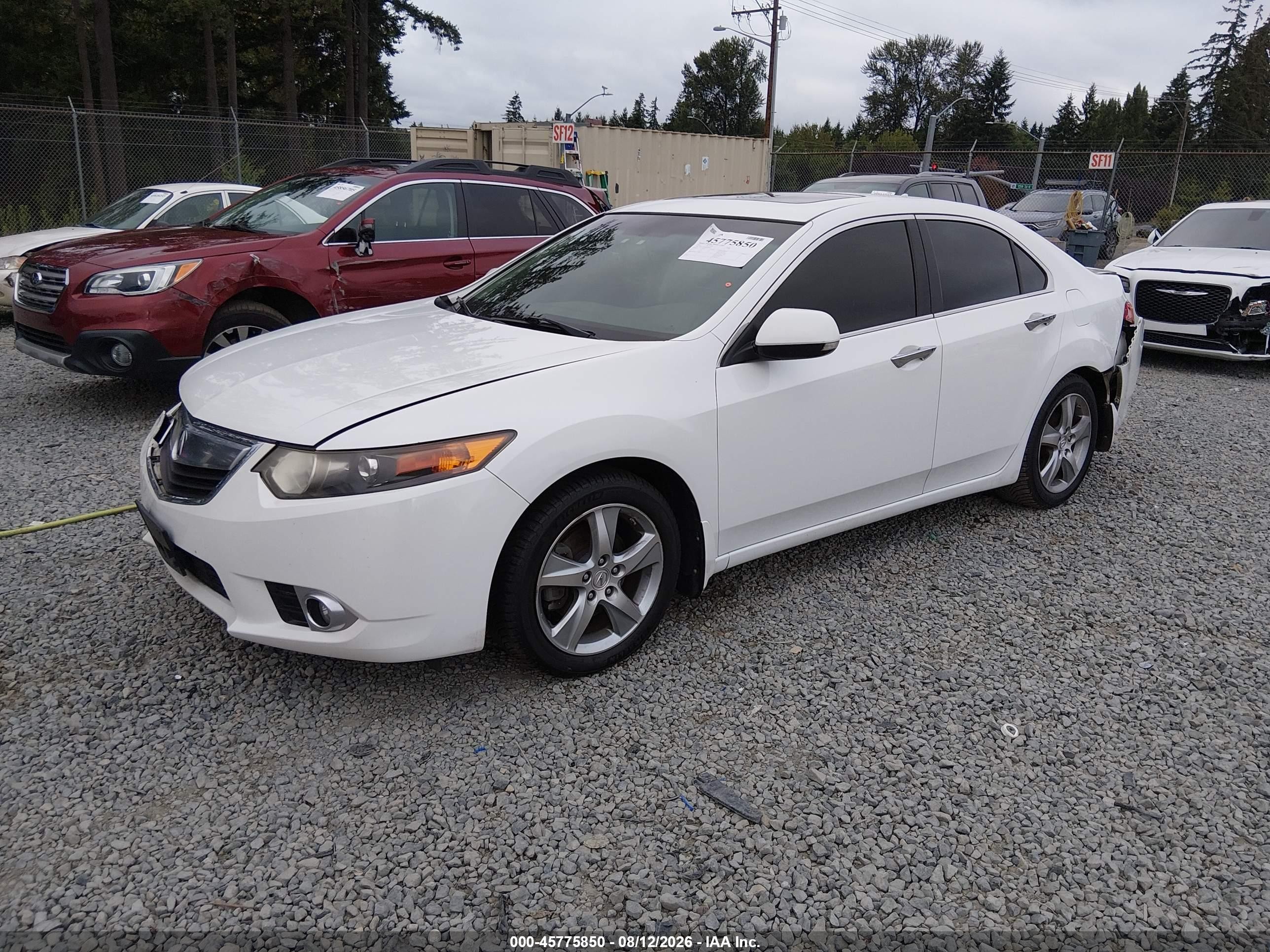 2013 Acura Tsx 2.4 White vin: JH4CU2F44DC009732