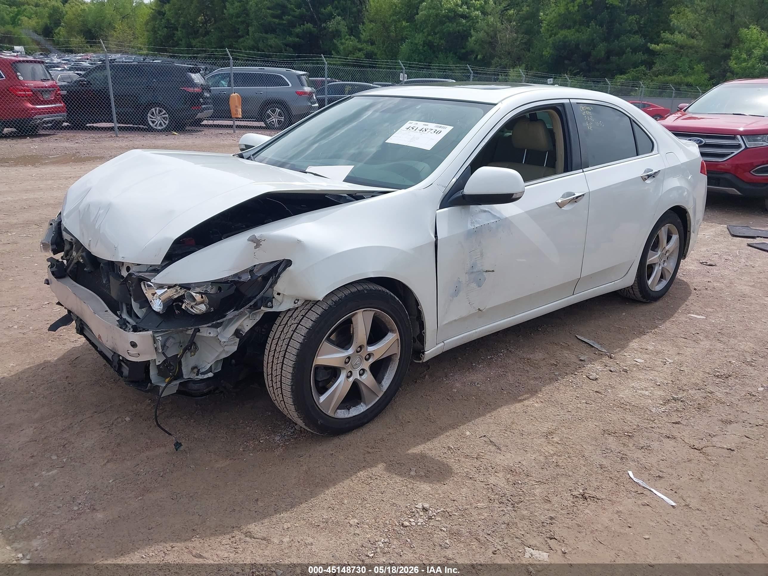 2014 Acura Tsx 2.4 White vin: JH4CU2F44EC001552