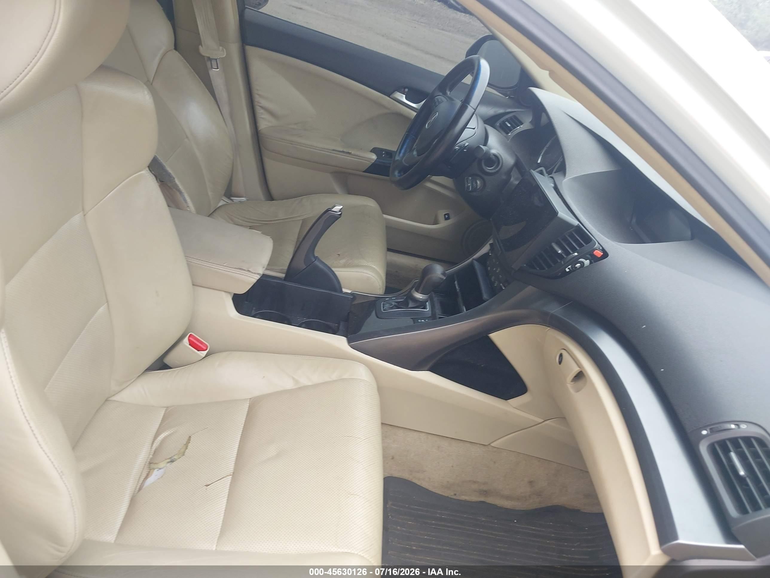 2012 Acura Tsx 2.4 White vin: JH4CU2F45CC022777