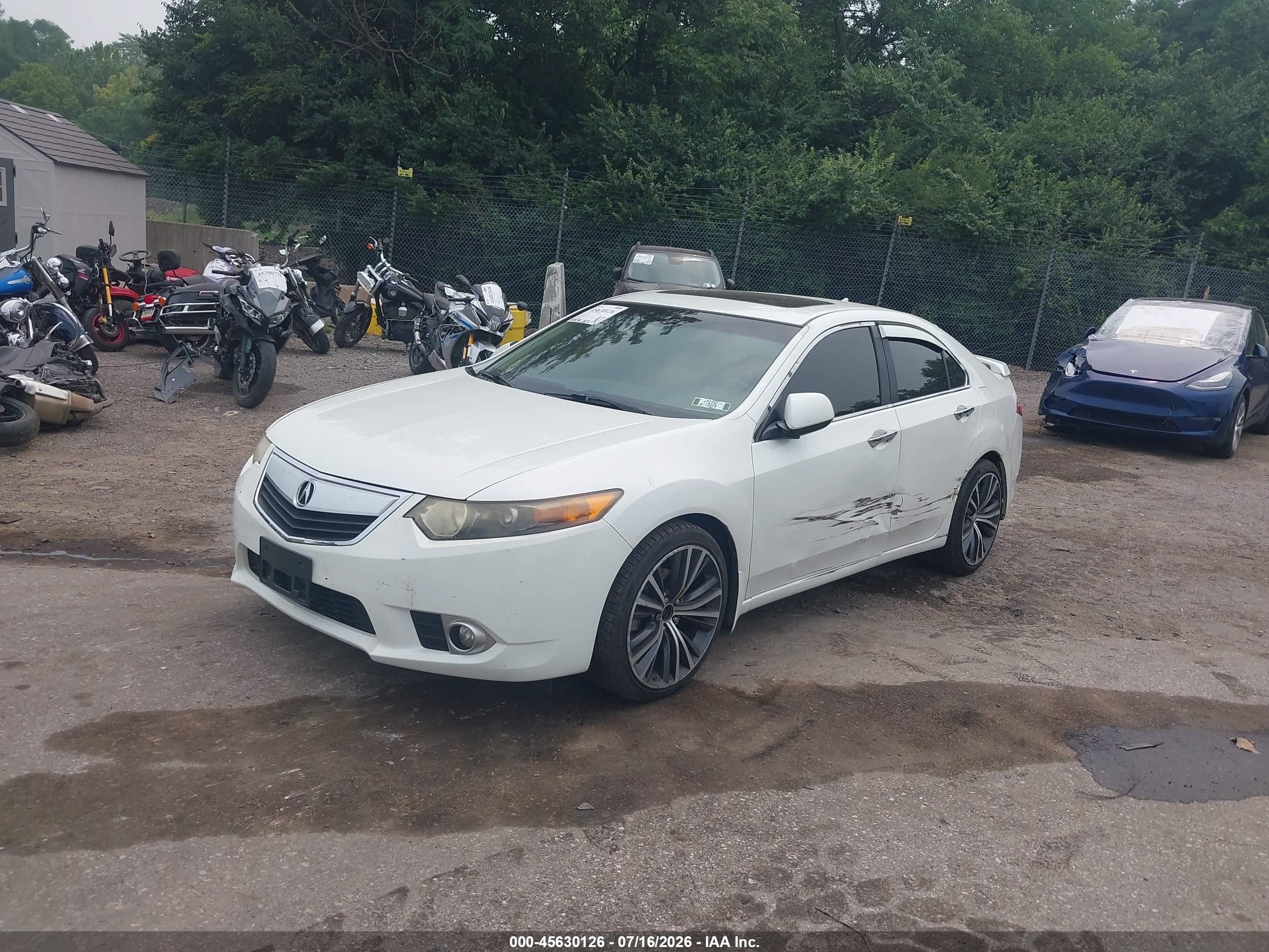 2012 Acura Tsx 2.4 White vin: JH4CU2F45CC022777