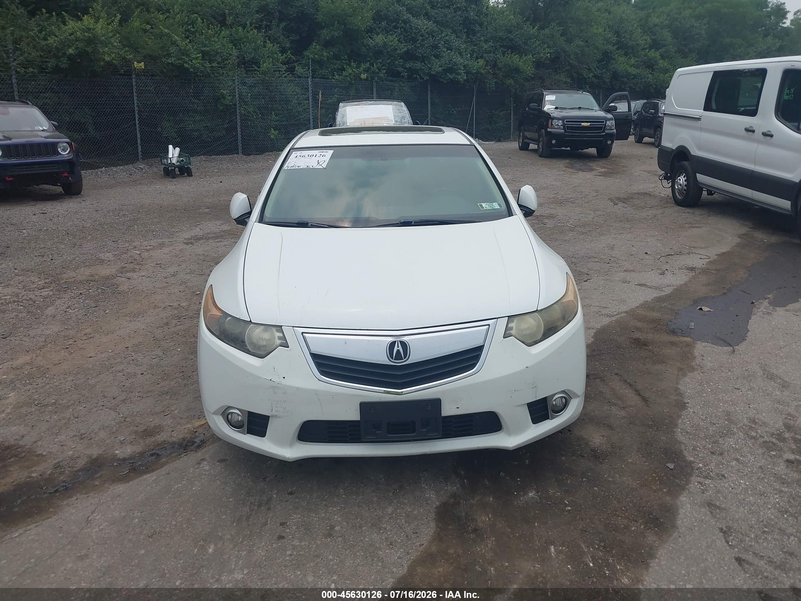 2012 Acura Tsx 2.4 White vin: JH4CU2F45CC022777