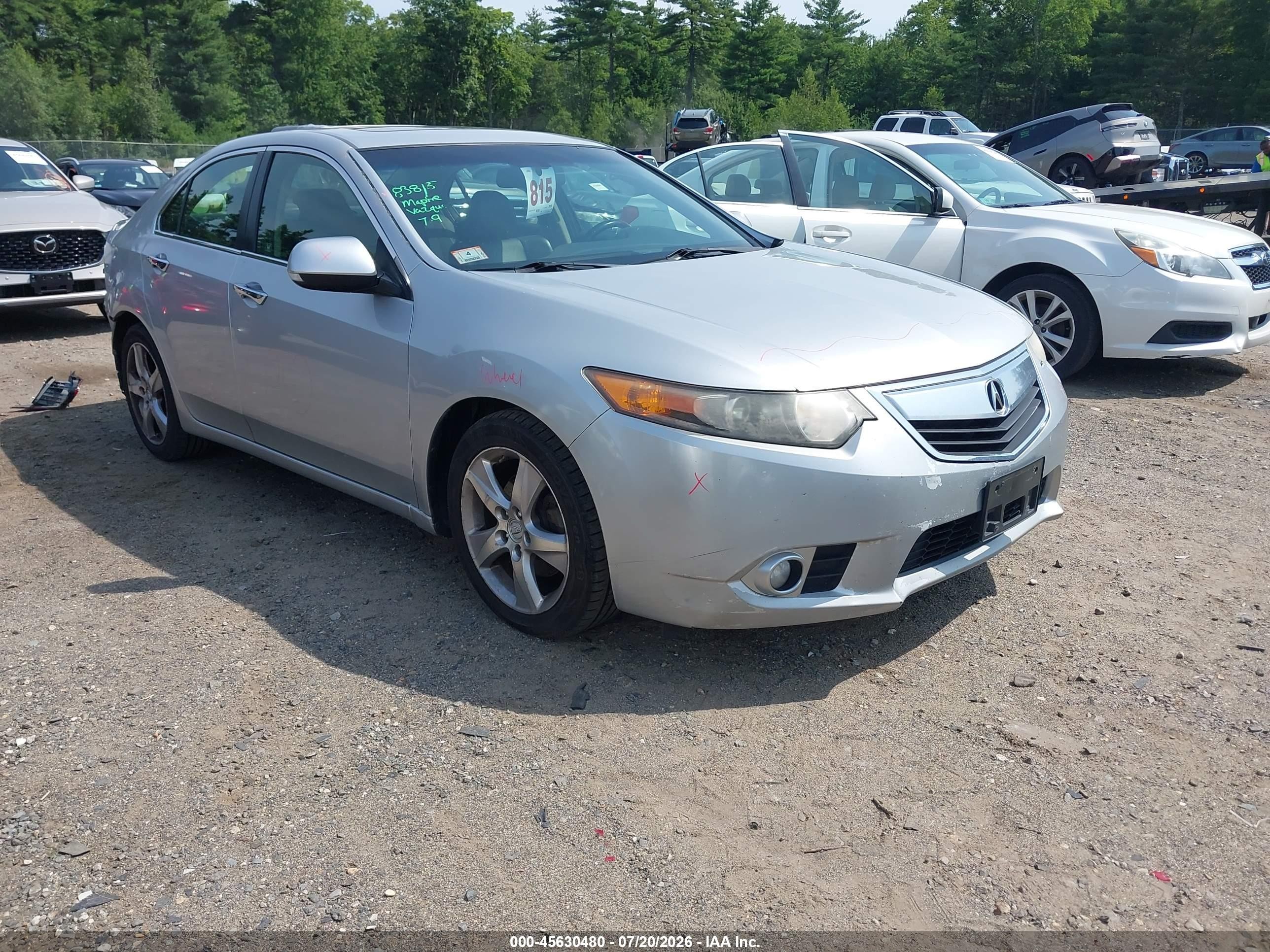 2012 Acura Tsx 2.4 Silver vin: JH4CU2F47CC011781