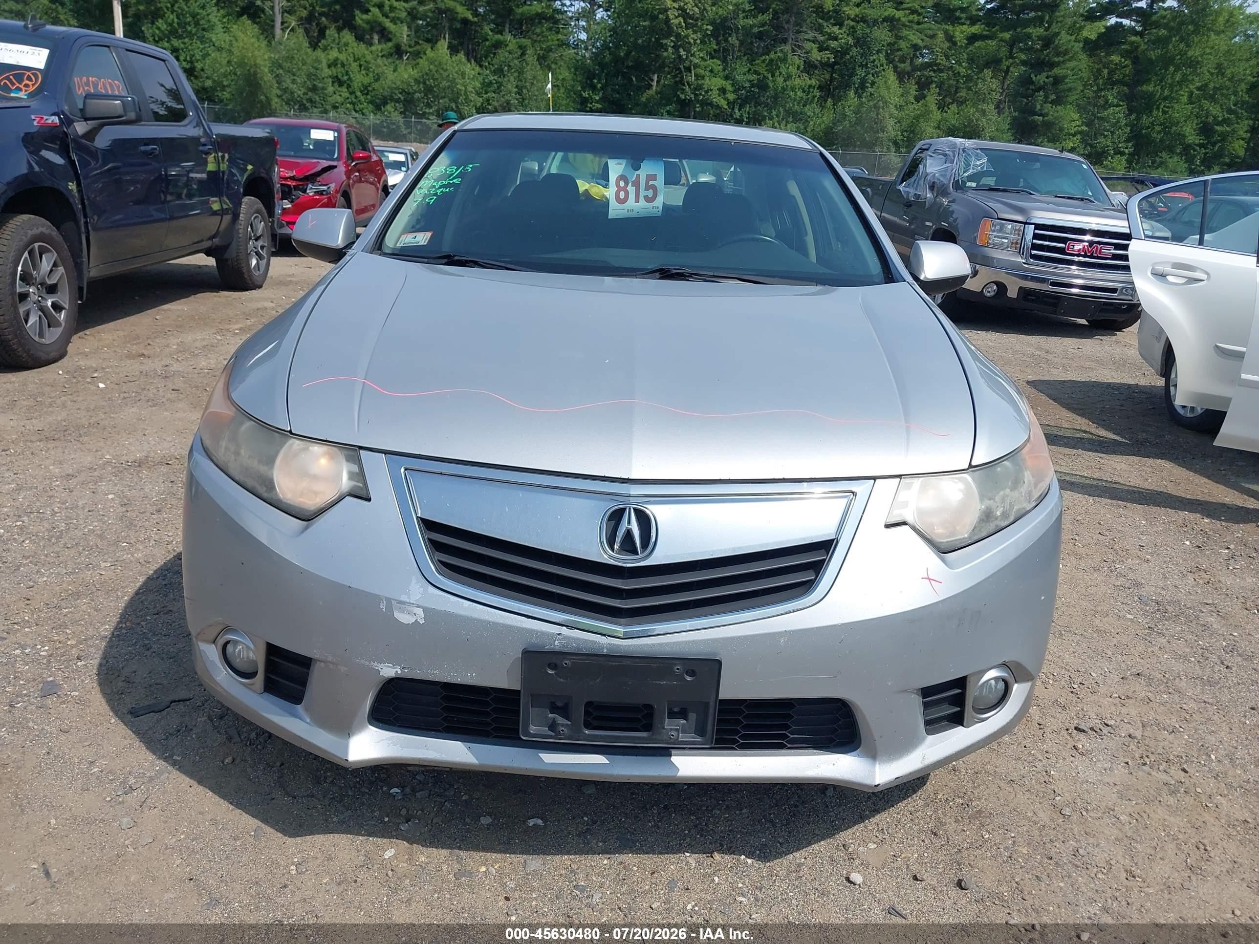 2012 Acura Tsx 2.4 Silver vin: JH4CU2F47CC011781