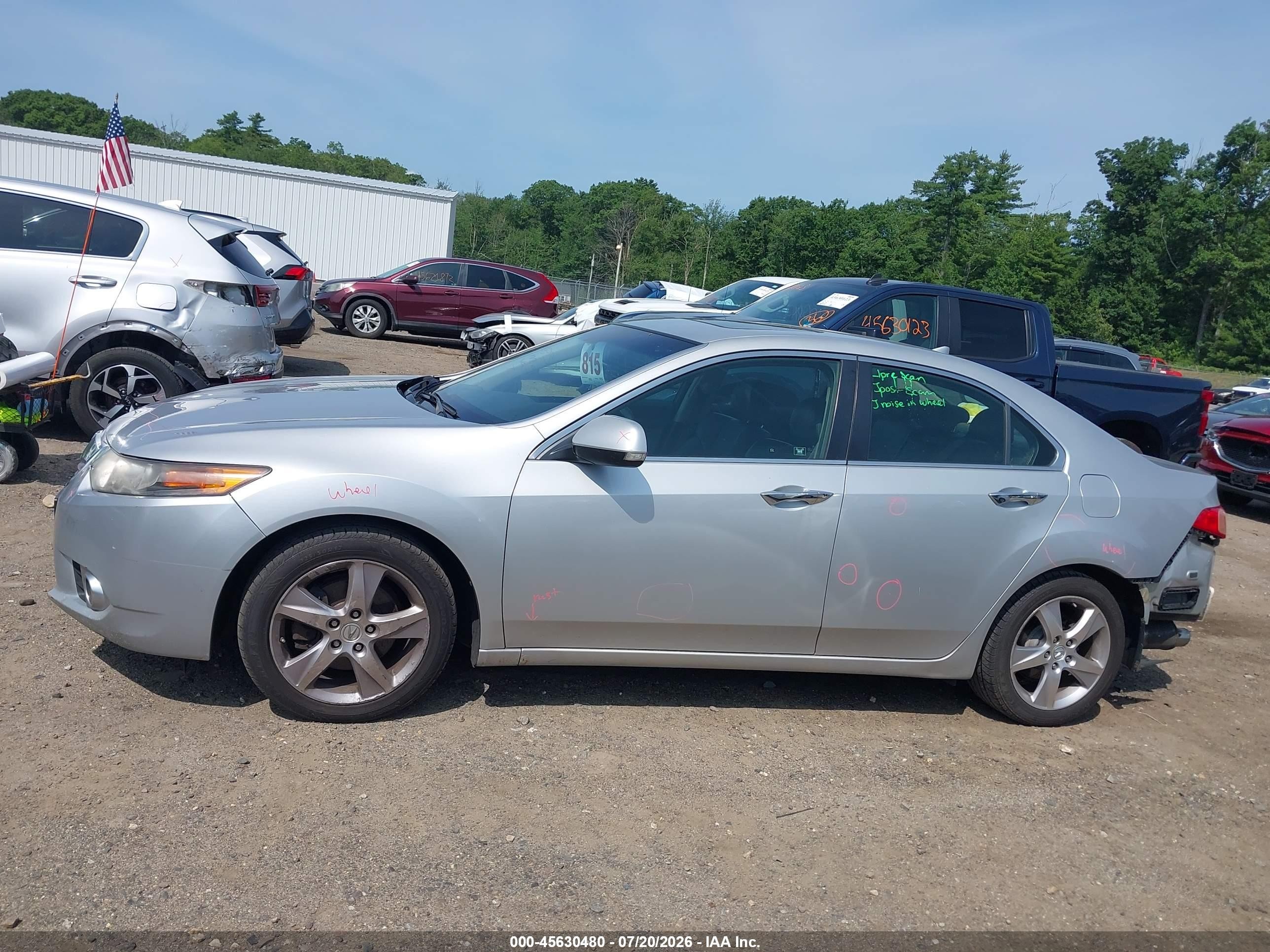 2012 Acura Tsx 2.4 Silver vin: JH4CU2F47CC011781