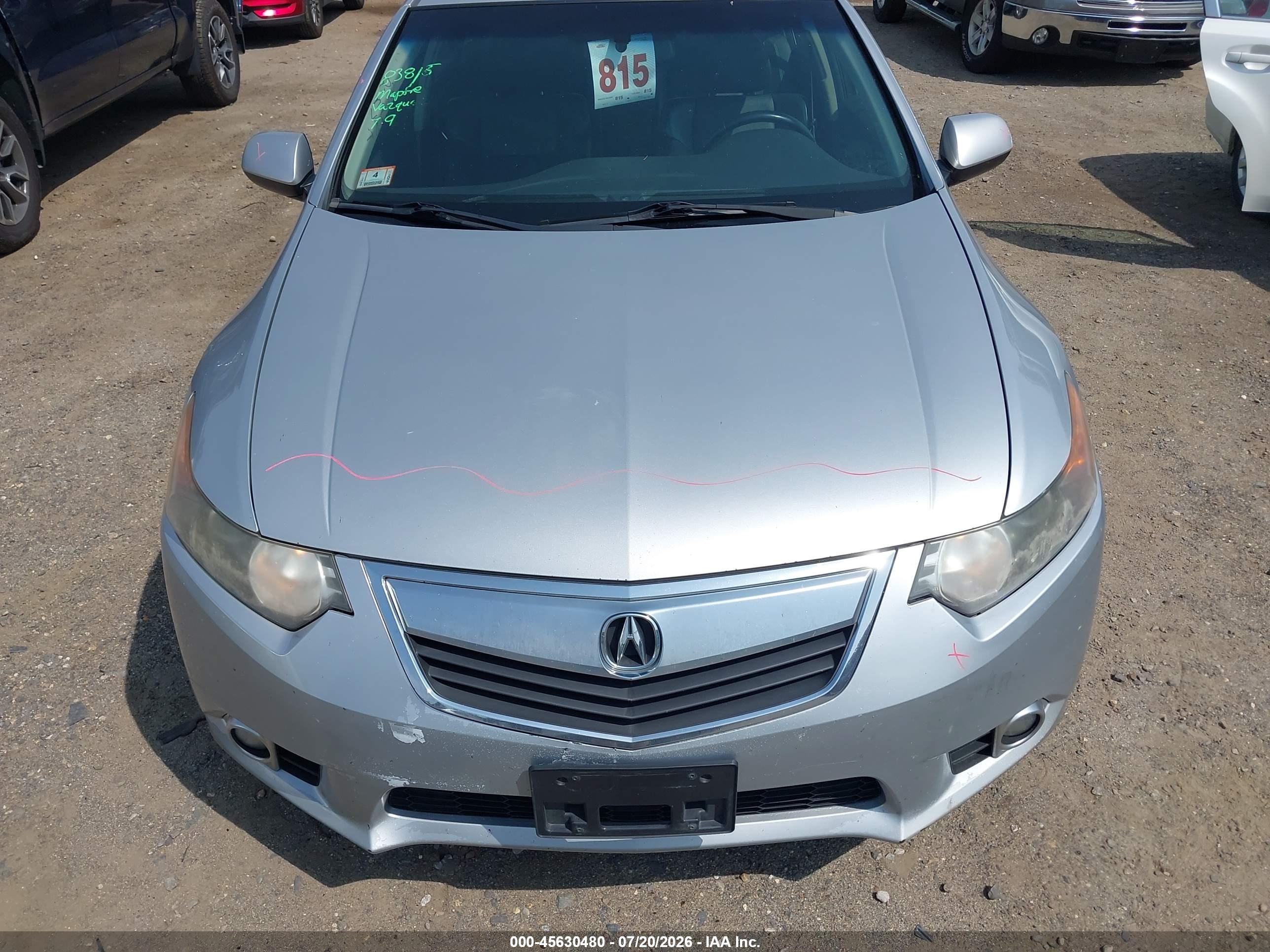 2012 Acura Tsx 2.4 Silver vin: JH4CU2F47CC011781