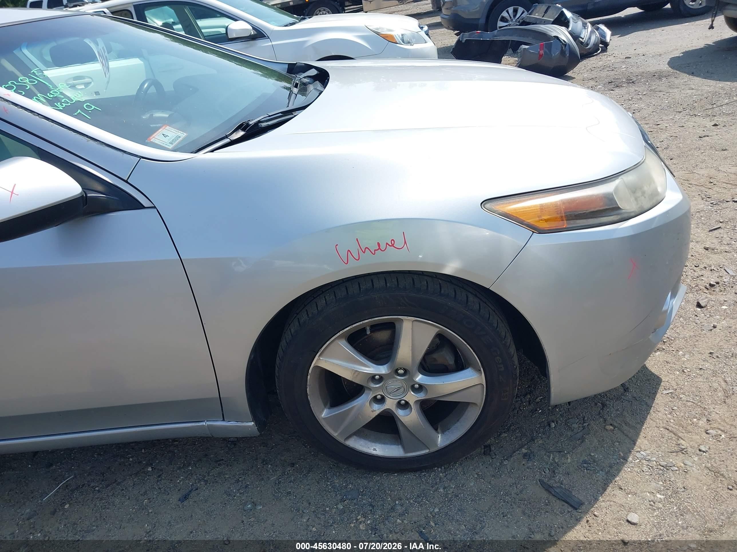 2012 Acura Tsx 2.4 Silver vin: JH4CU2F47CC011781