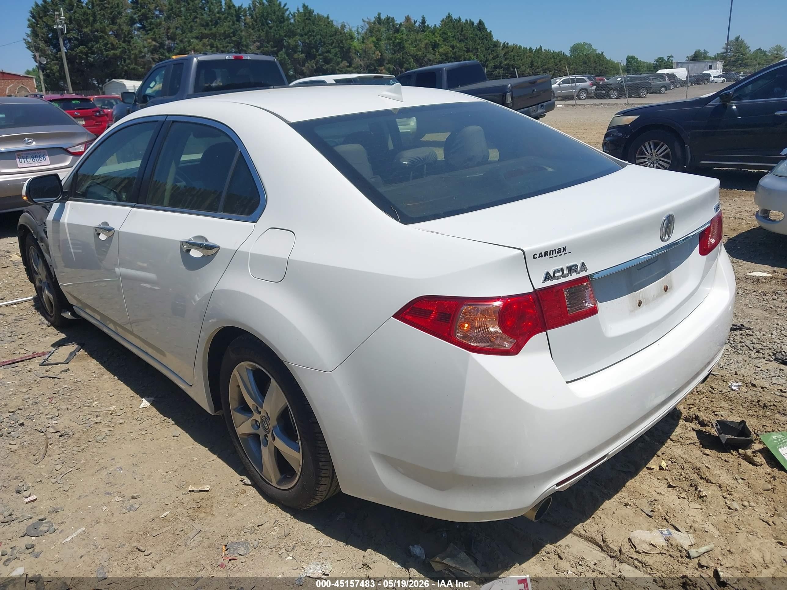 2013 Acura Tsx 2.4 White vin: JH4CU2F47DC011474